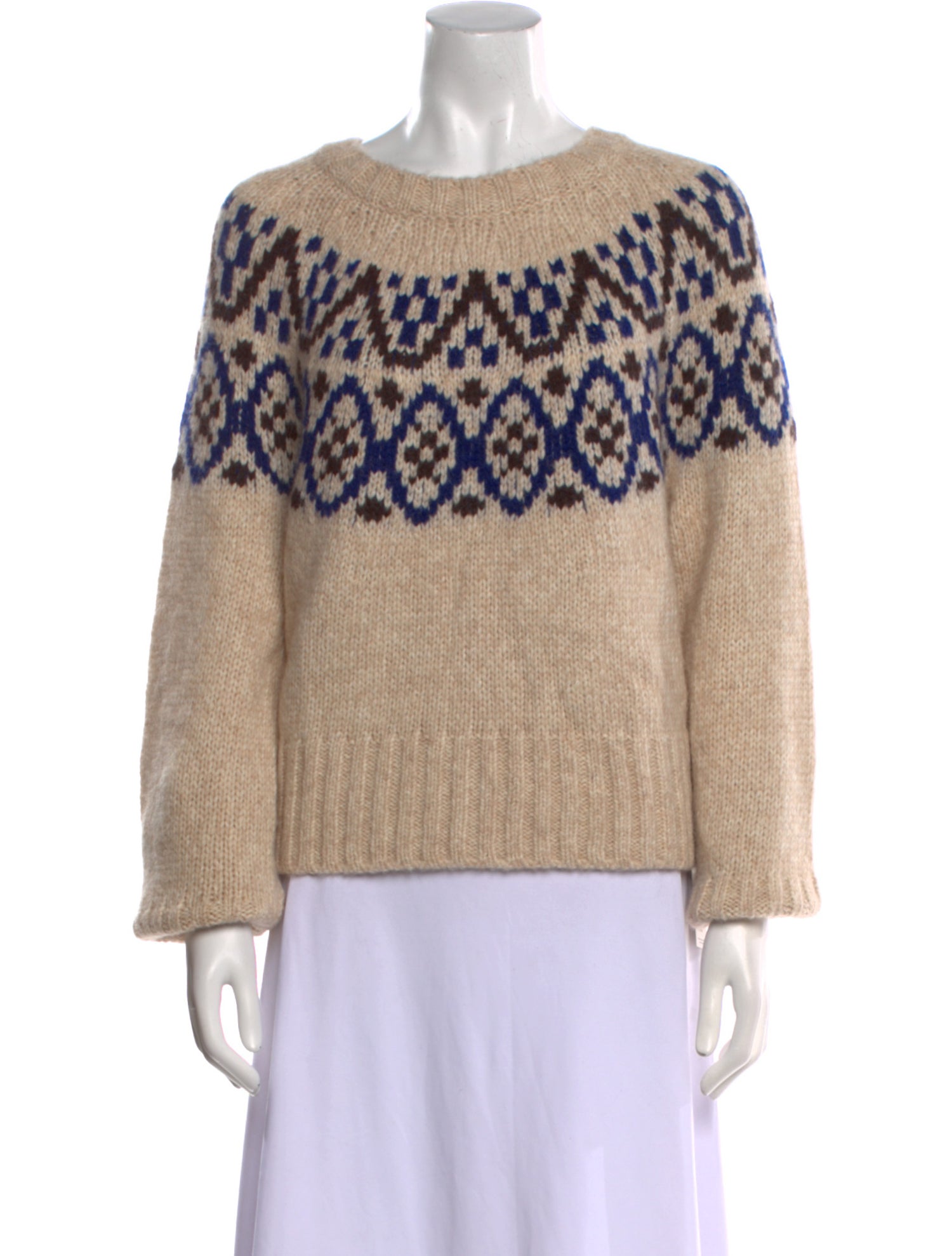 ME+EM Patterned Bateau Neckline Sweater w/ Tags