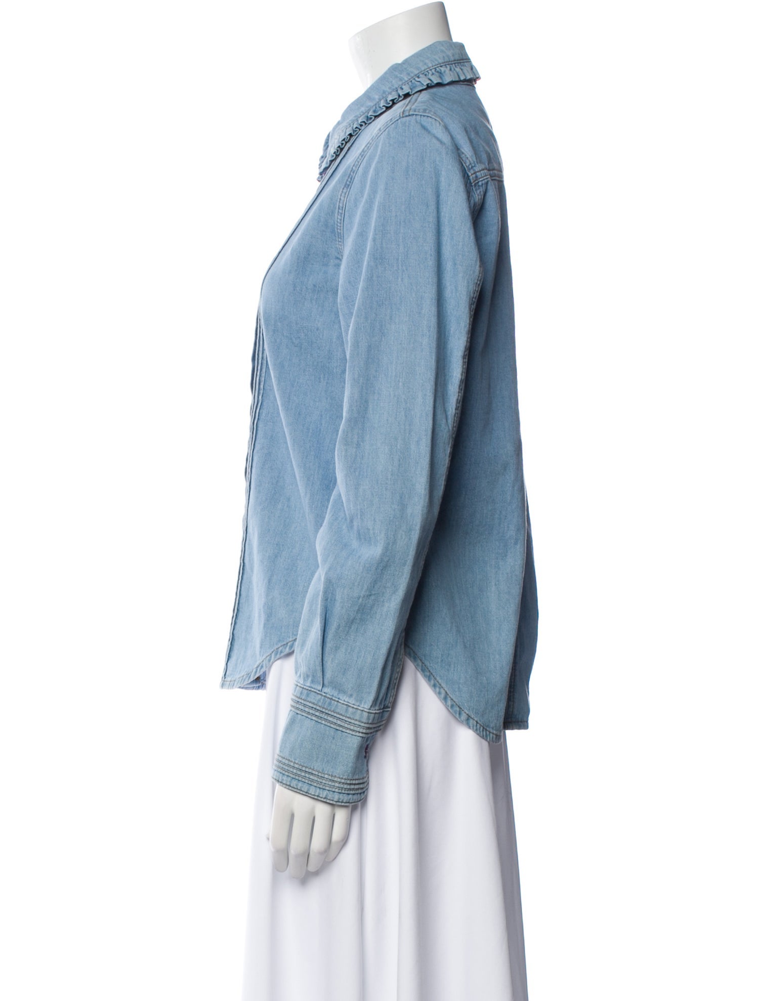 ME+EM Long Sleeve Button-Up Top