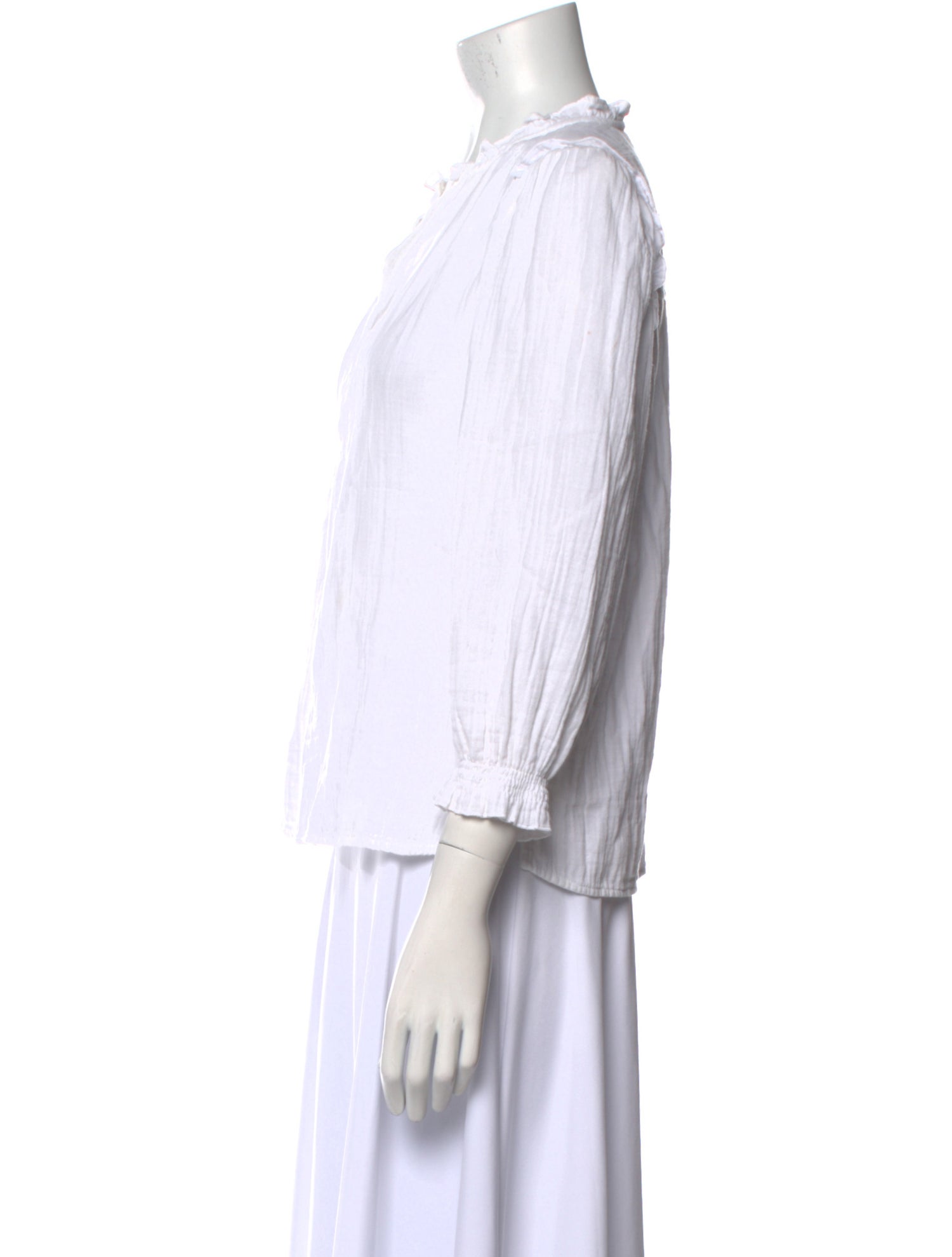 ME+EM V-Neck Three-Quarter Sleeve Blouse