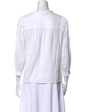 ME+EM V-Neck Three-Quarter Sleeve Blouse