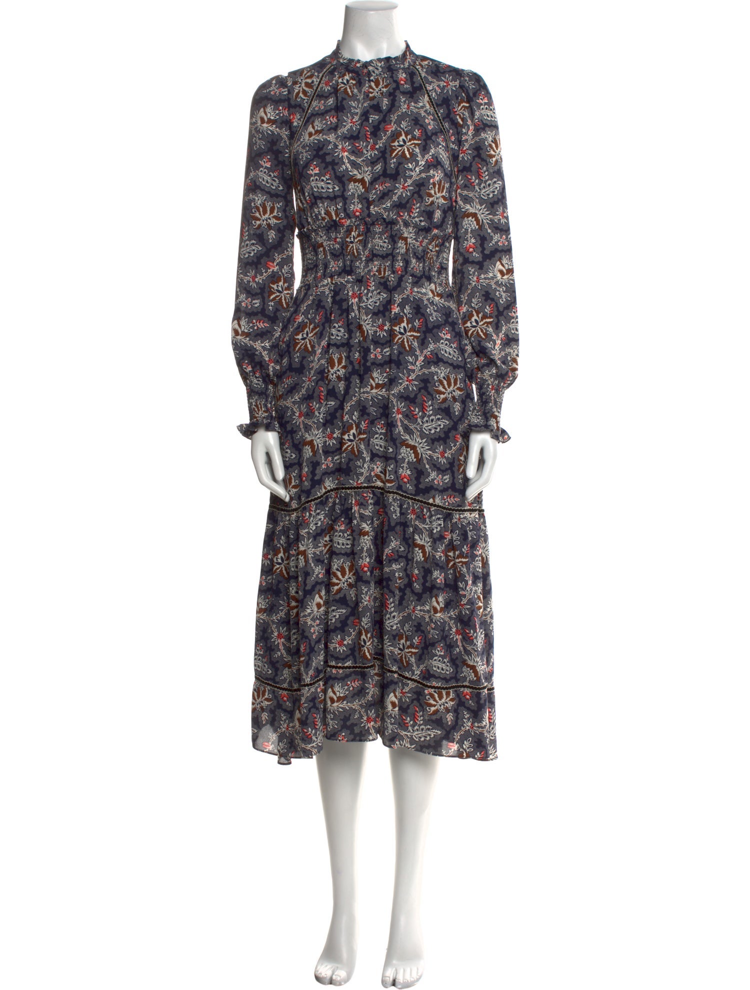 ME+EM Floral Print Long Dress