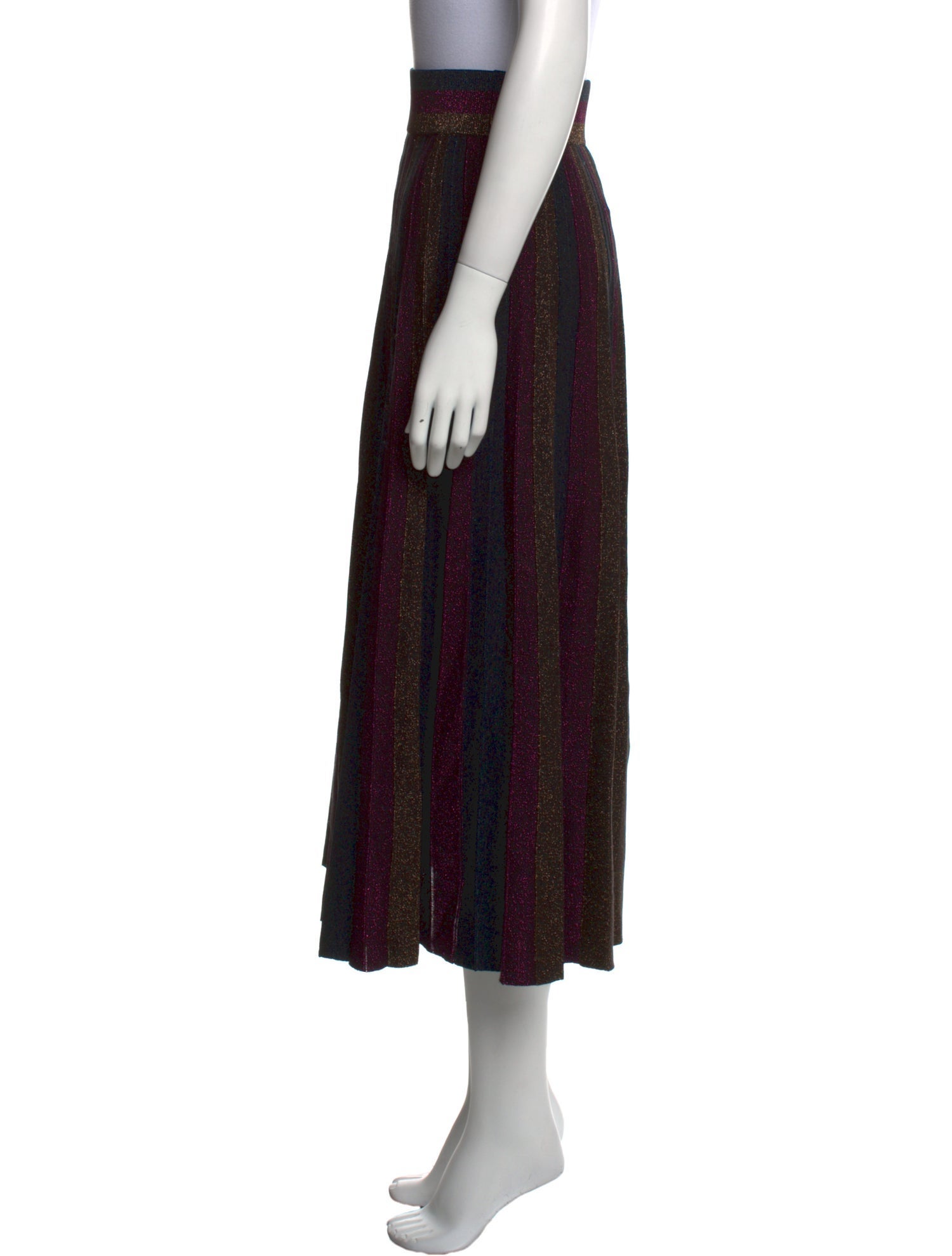 ME+EM Striped Midi Length Skirt