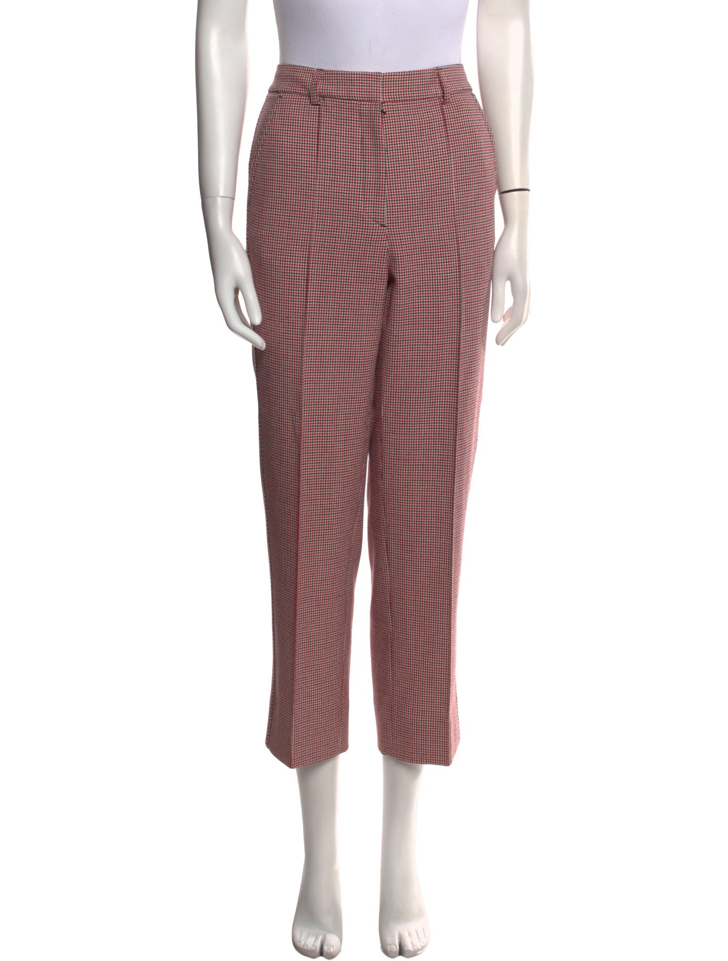 ME+EM Plaid Print Straight Leg Pants