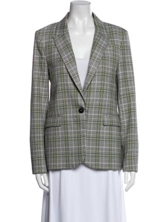 ME+EM Plaid Print Blazer