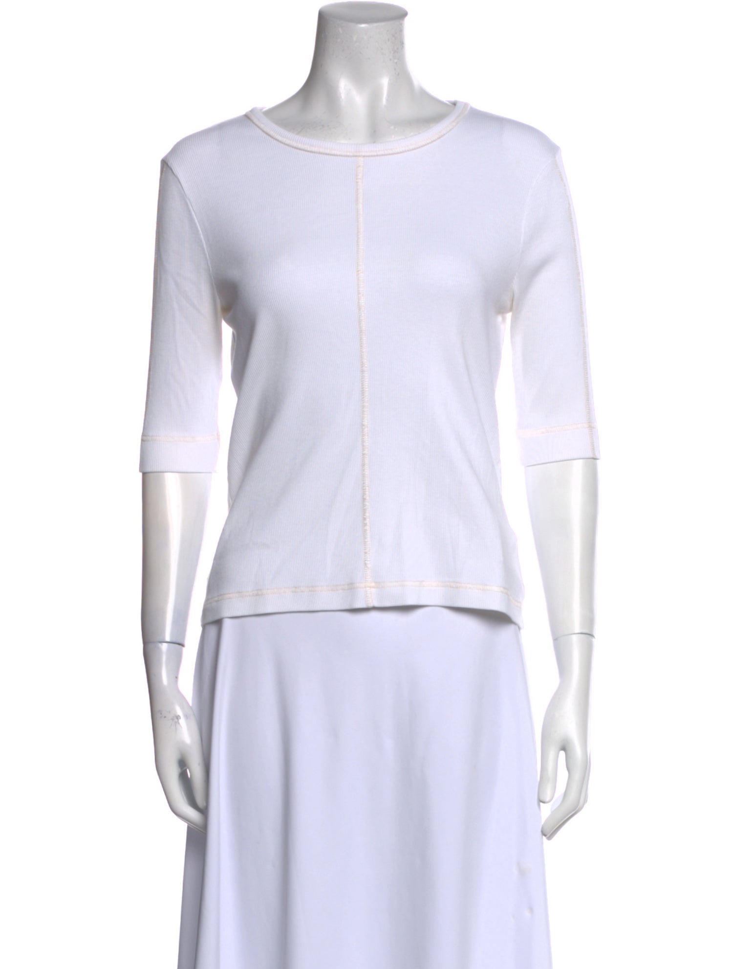 ME+EM Scoop Neck Three-Quarter Sleeve T-Shirt