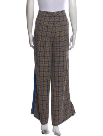 ME+EM Plaid Print Wide Leg Pants