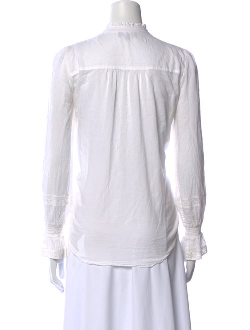 ME+EM Mock Neck Long Sleeve Button-Up Top