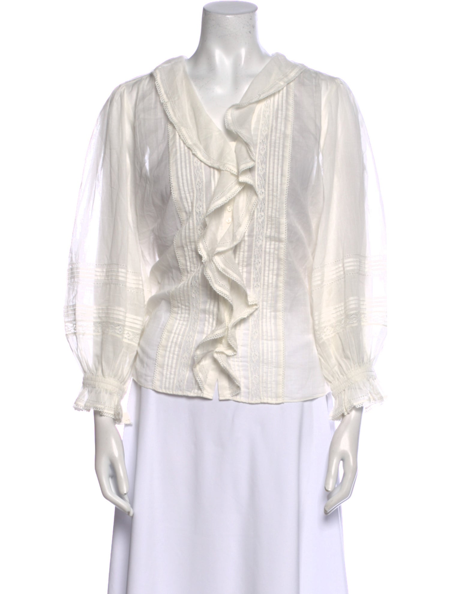 ME+EM V-Neck Three-Quarter Sleeve Blouse