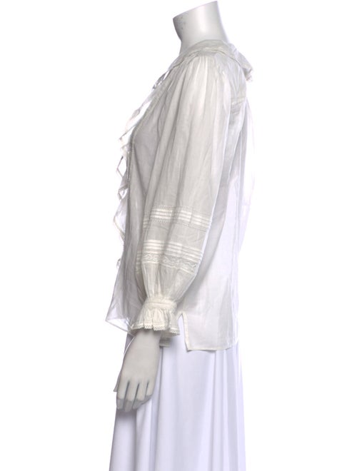 ME+EM V-Neck Three-Quarter Sleeve Blouse