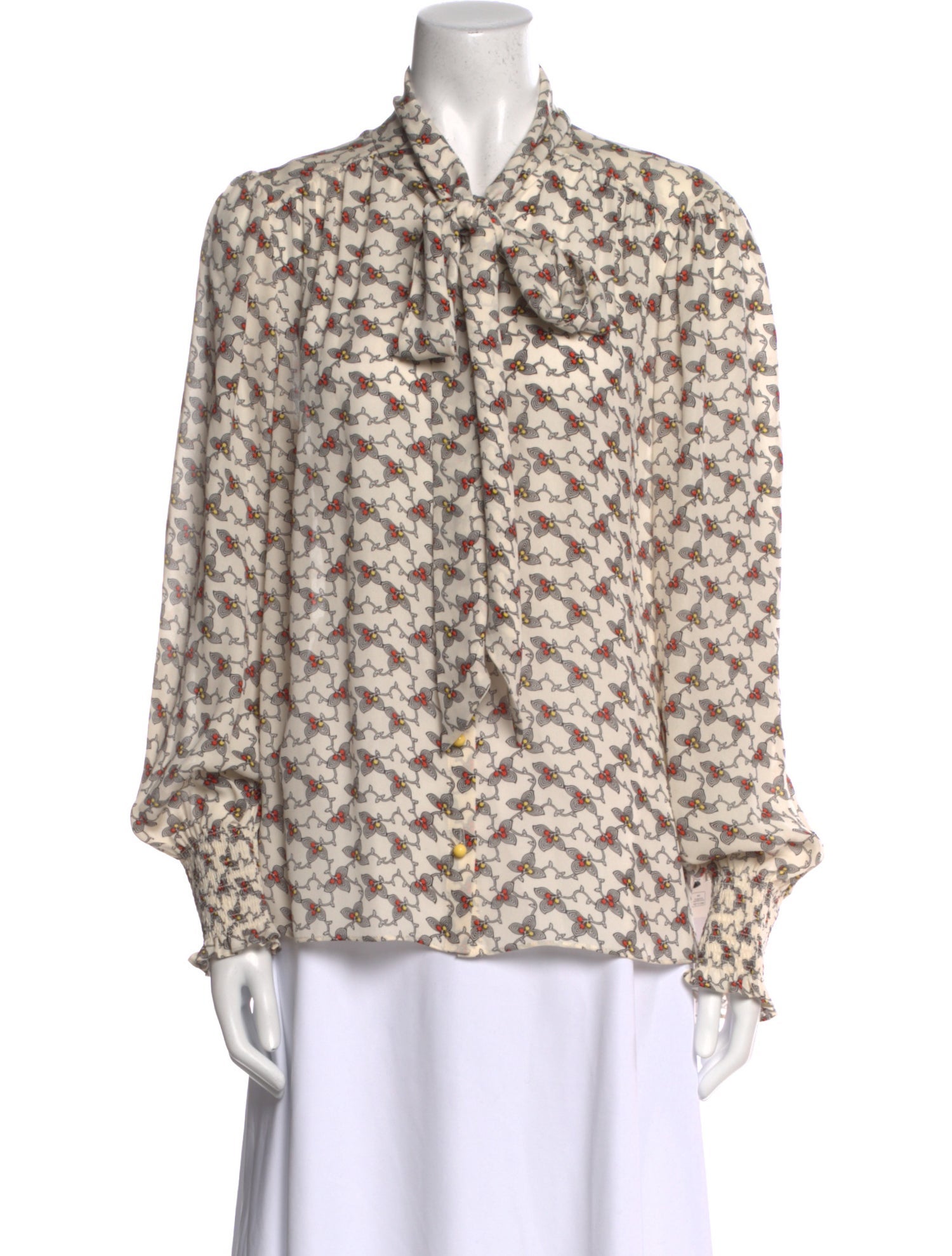 ME+EM Silk Printed Blouse