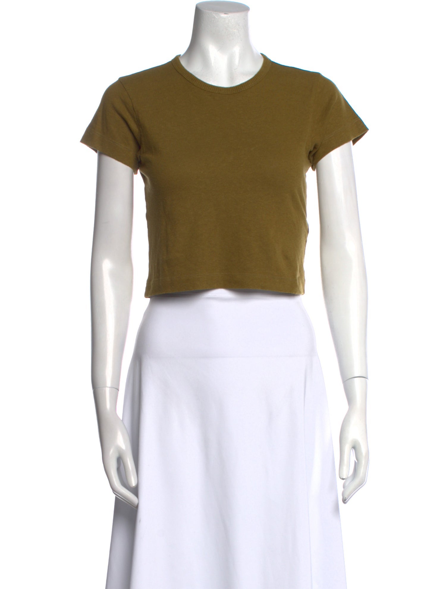 ME+EM Crew Neck Short Sleeve Crop Top