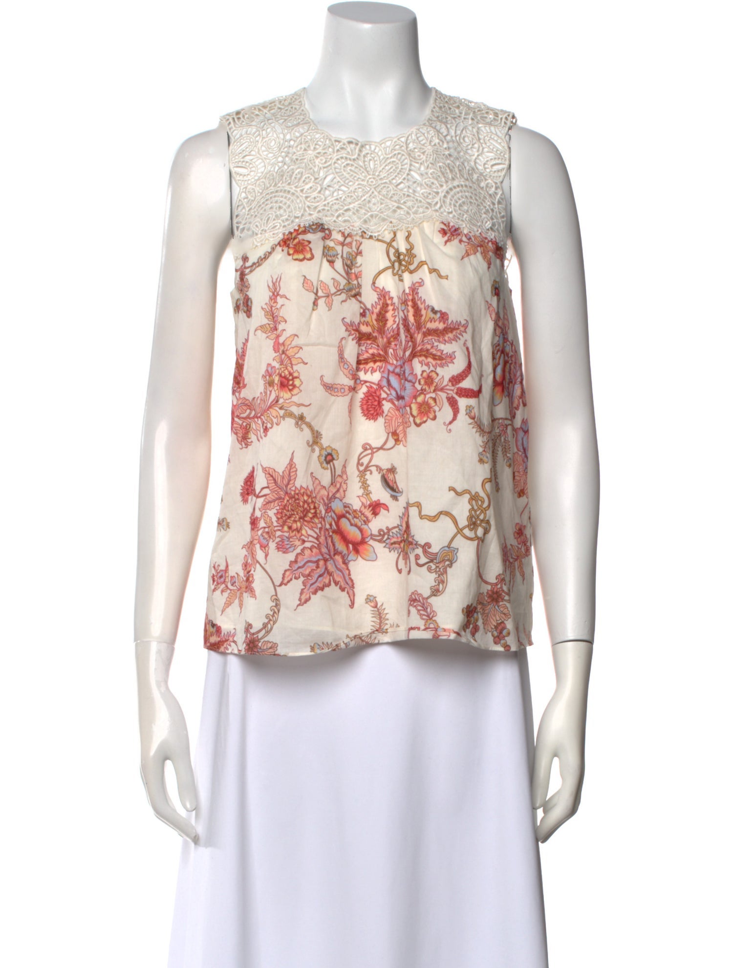 ME+EM Floral Print Crew Neck Top