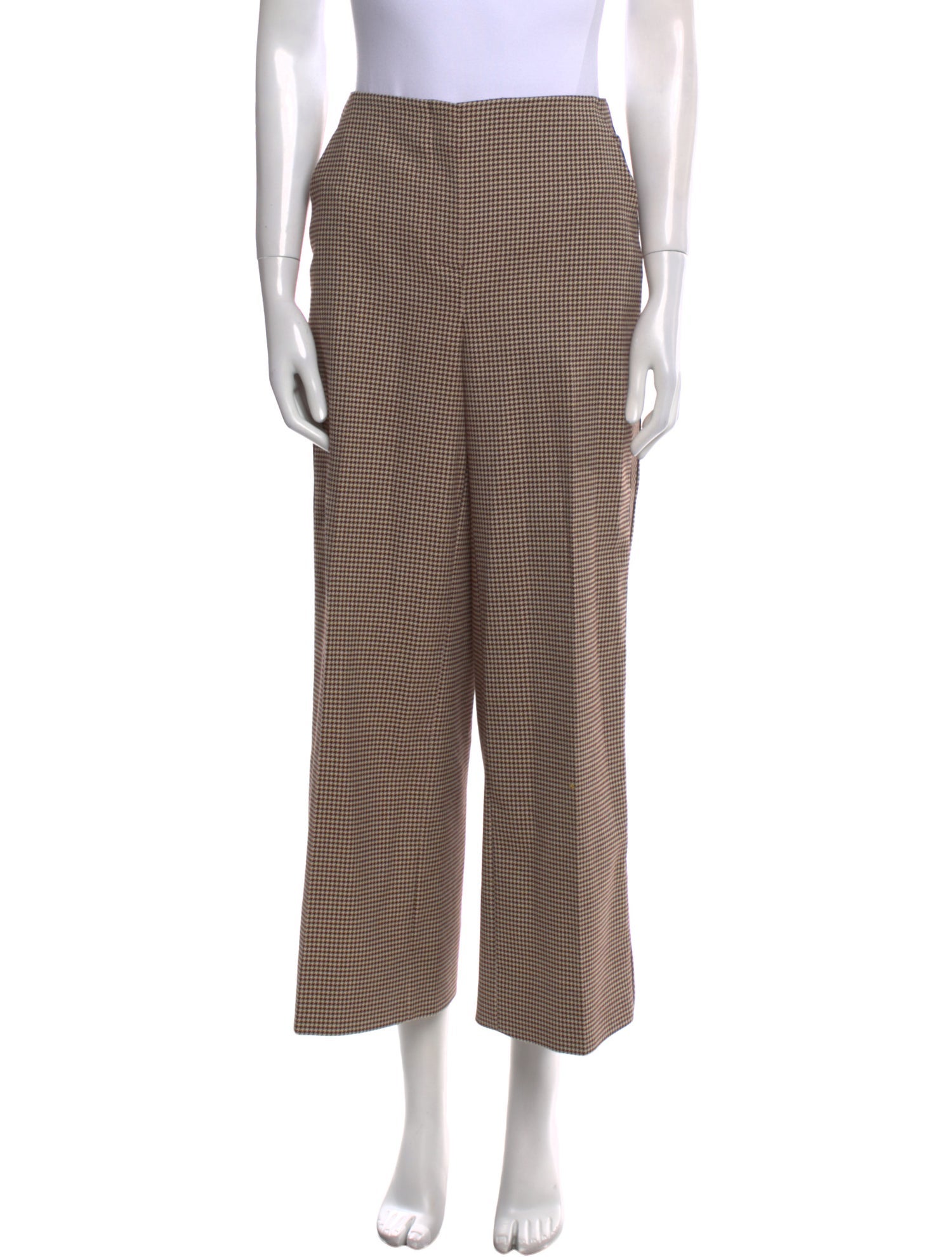 ME+EM Houndstooth Print Wide Leg Pants