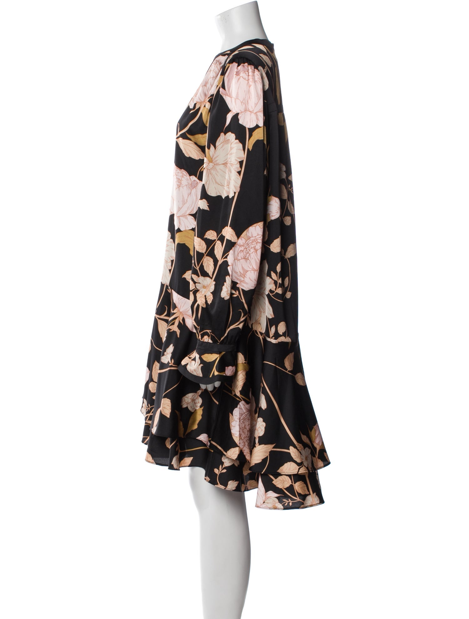 ME+EM Floral Print Midi Length Dress