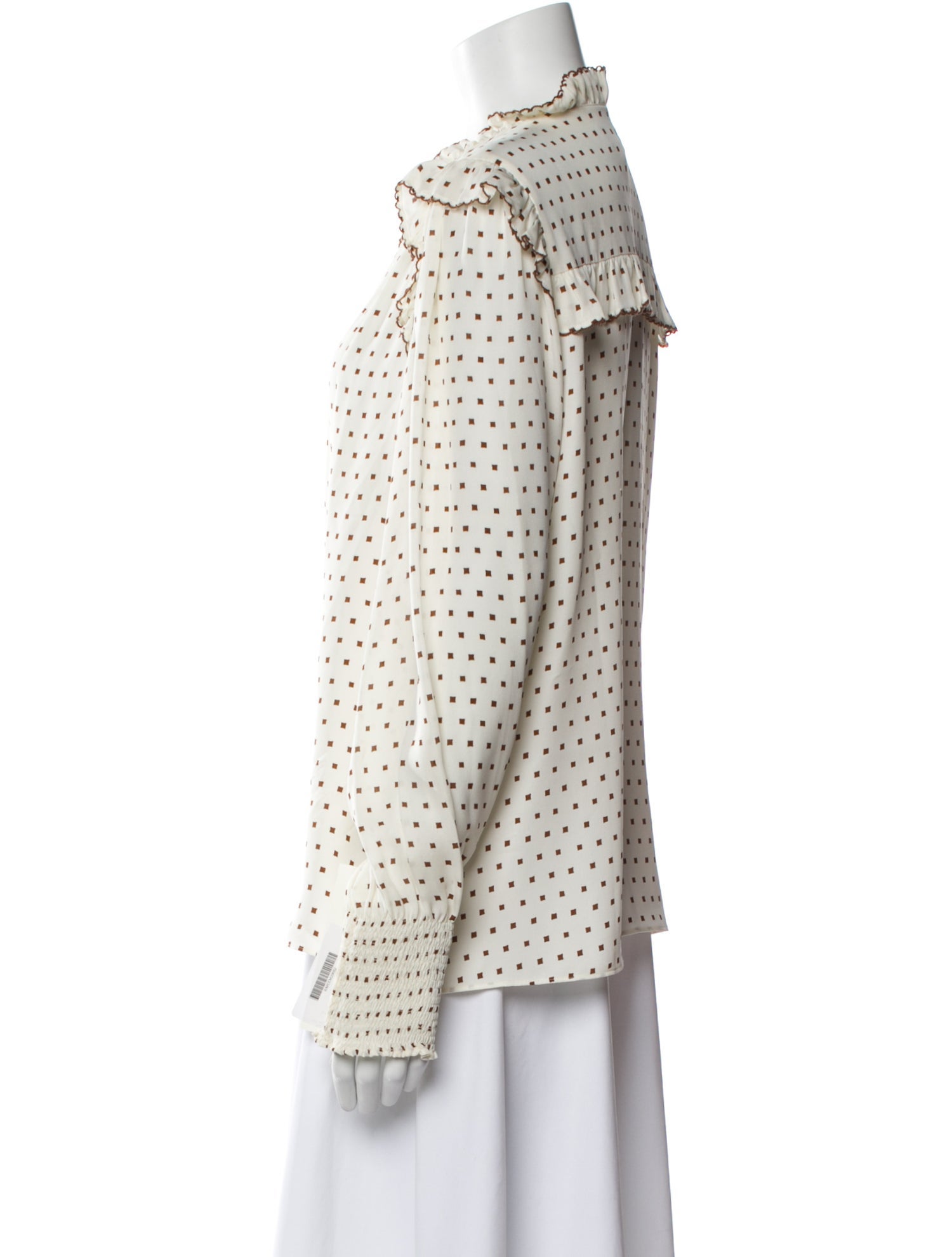 ME+EM Silk Printed Button-Up Top