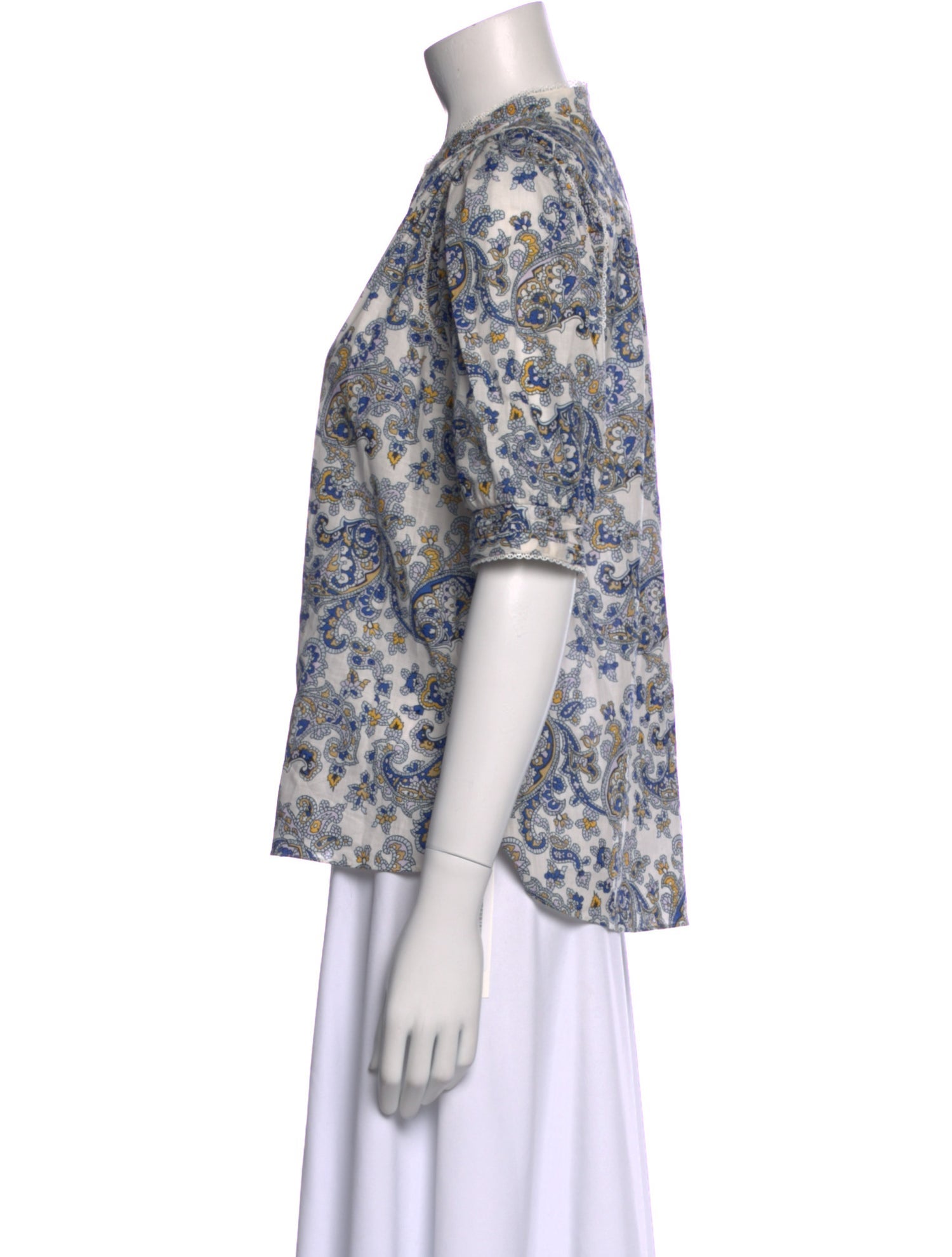 ME+EM Printed Crew Neck Blouse w/ Tags