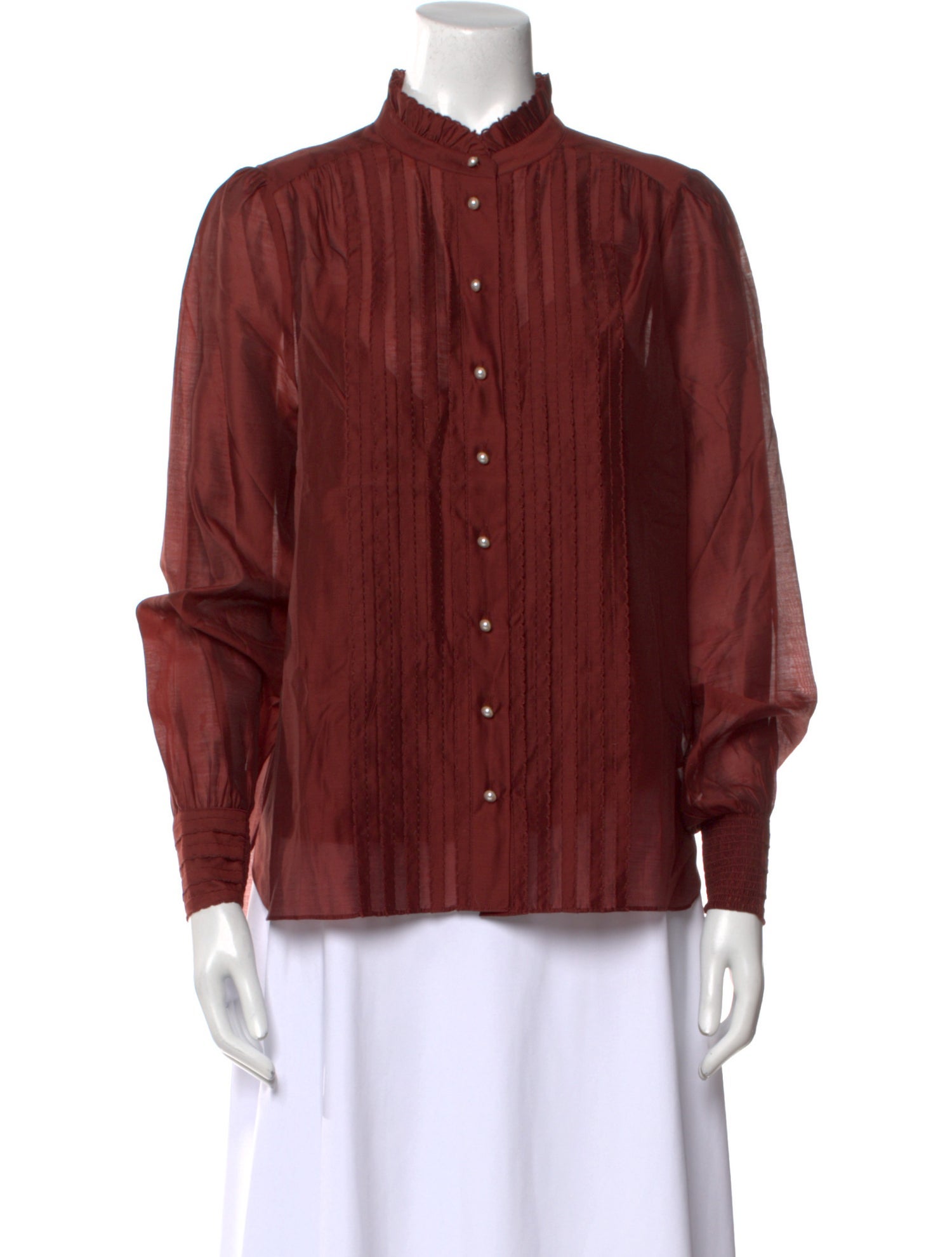 ME+EM Mock Neck Long Sleeve Button-Up Top w/ Tags