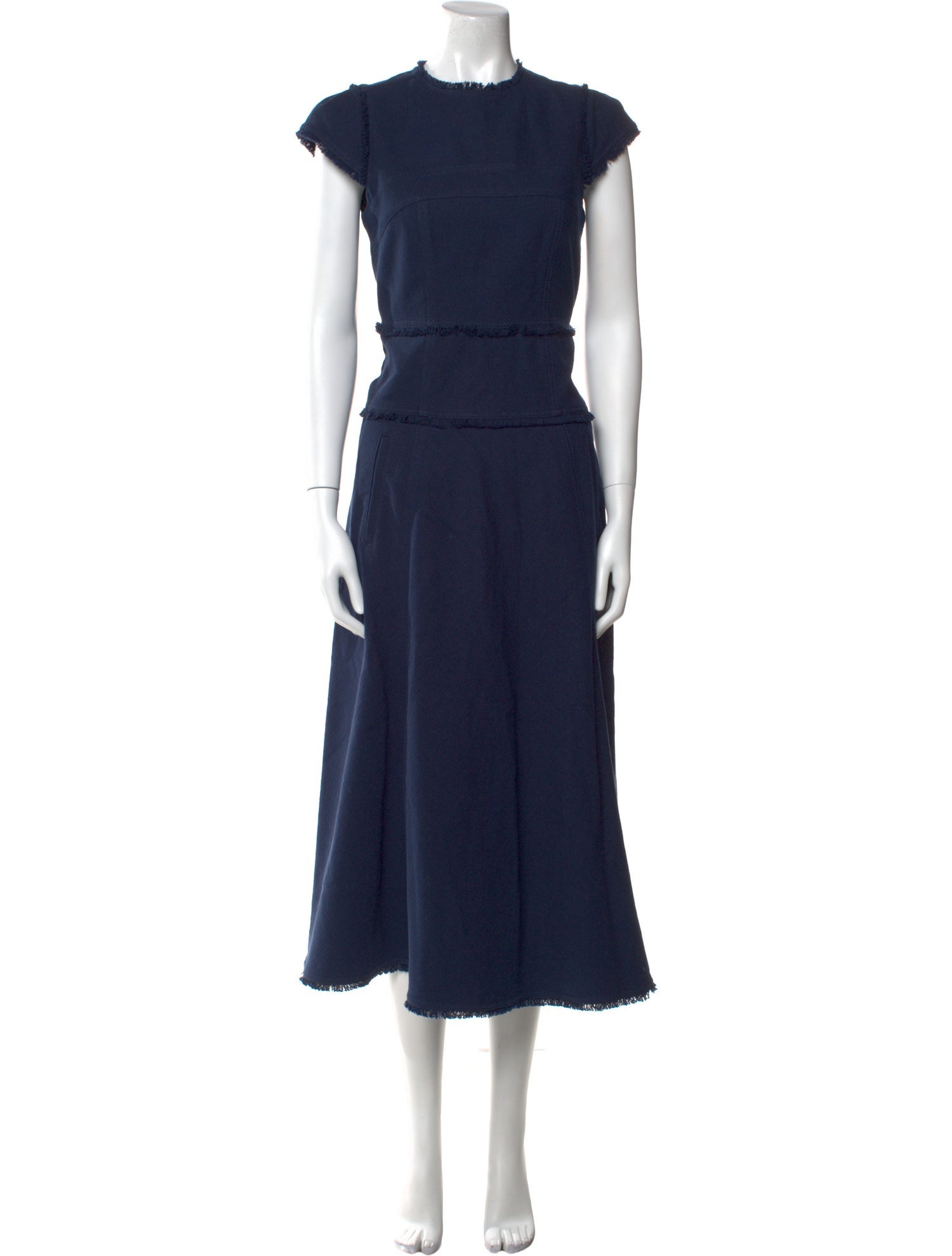 ME+EM Mock Neck Midi Length Dress