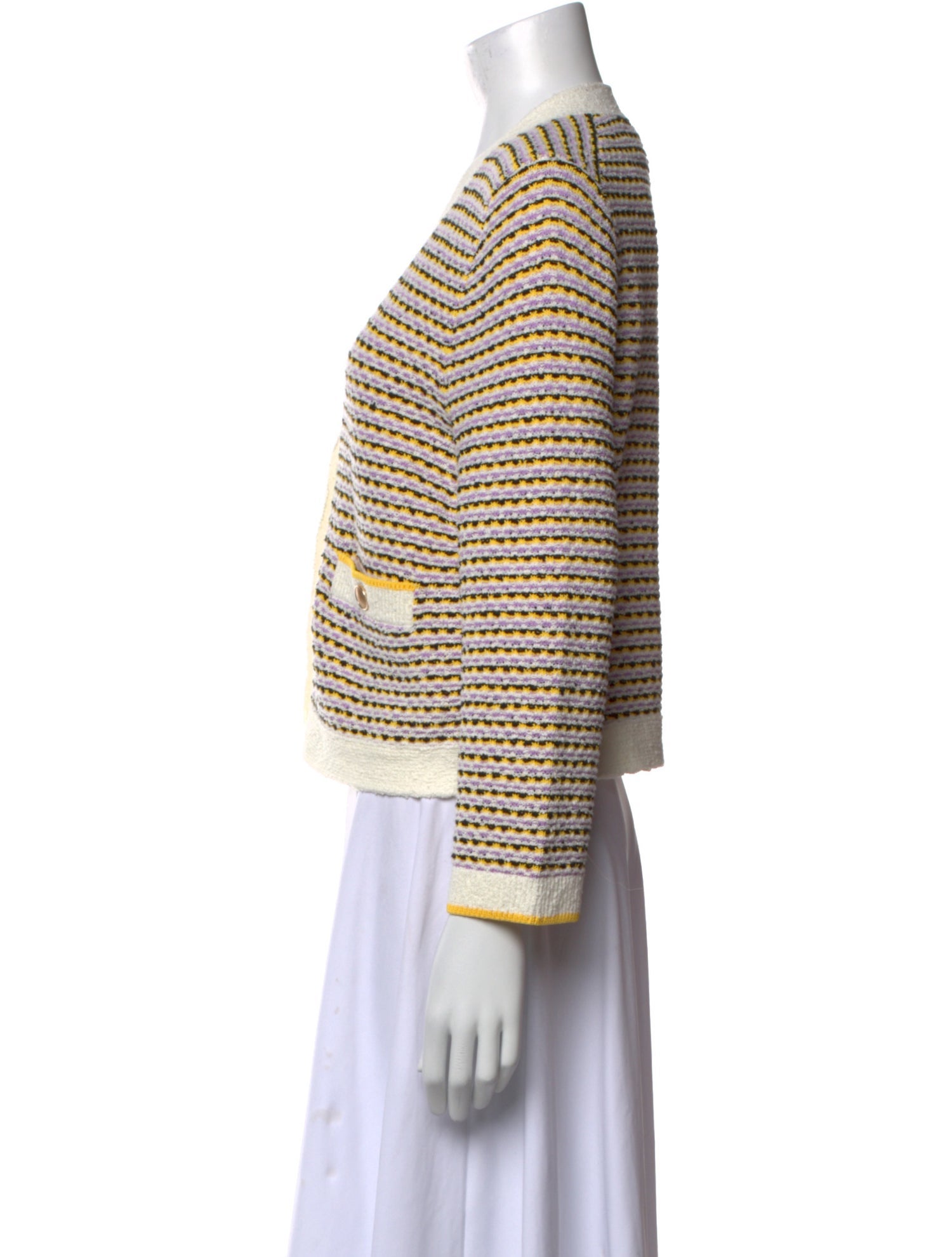 ME+EM Striped V-Neck Sweater