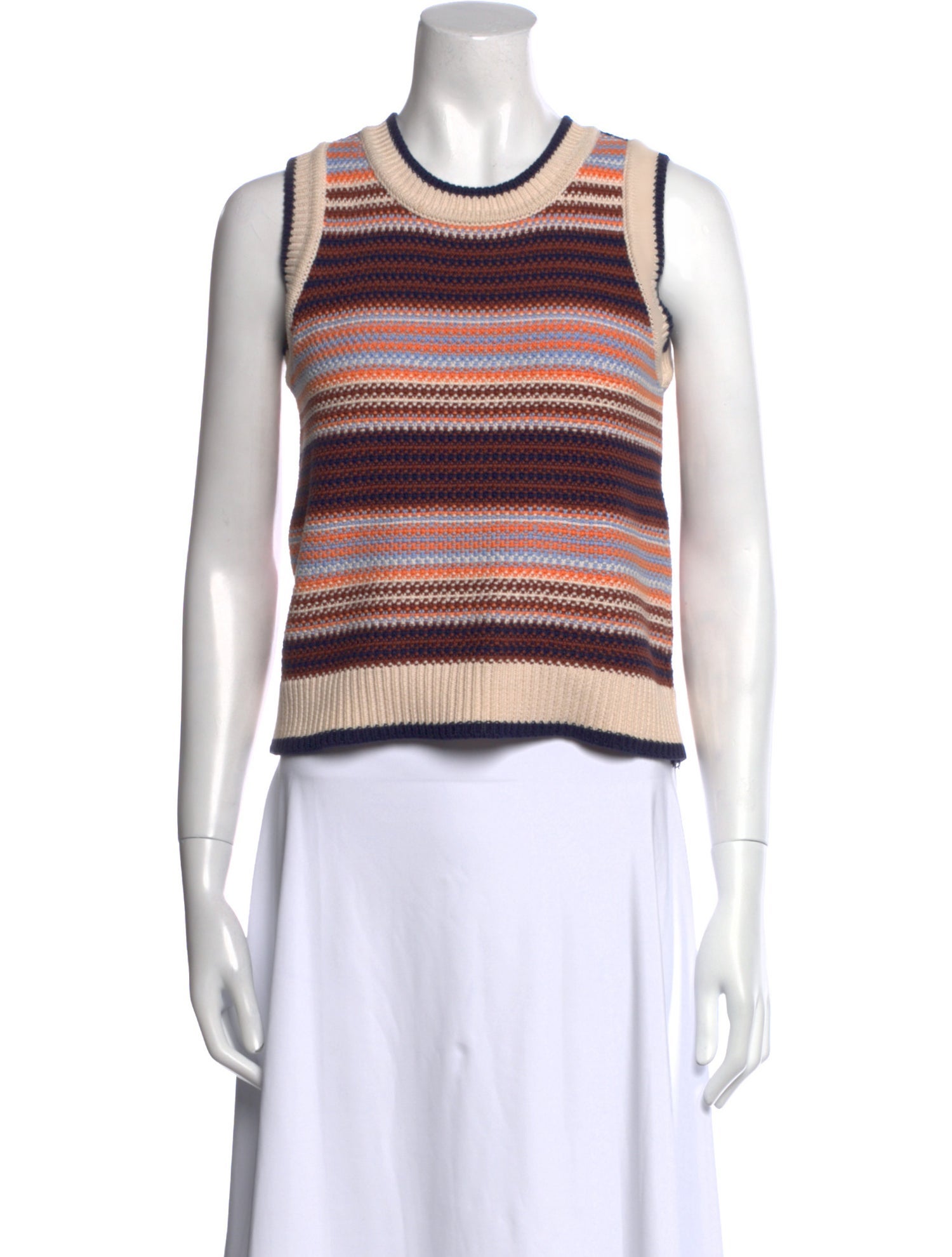 ME+EM Striped Crew Neck Sweater