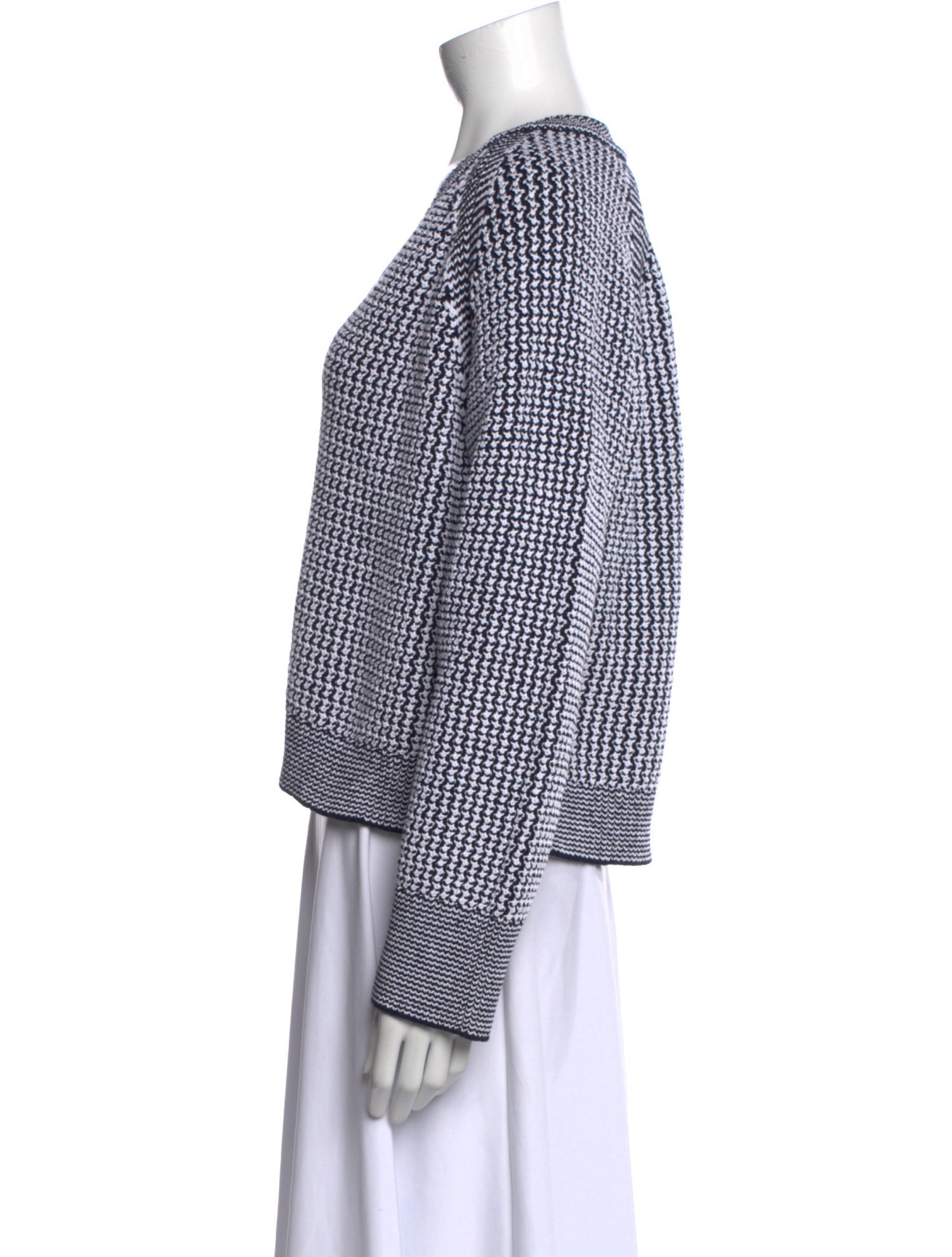 ME+EM Printed V-Neck Sweater