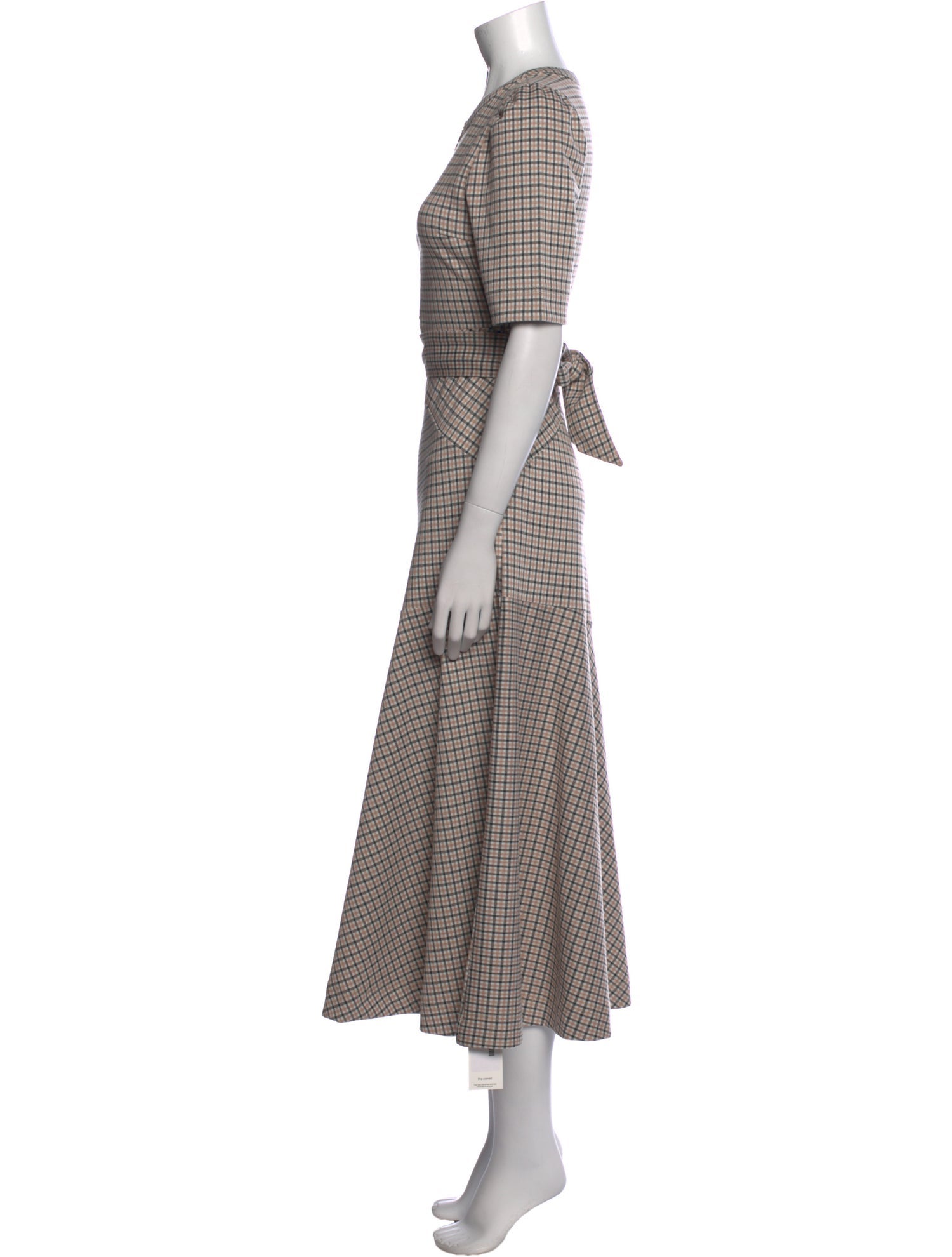 ME+EM Plaid Print Long Dress