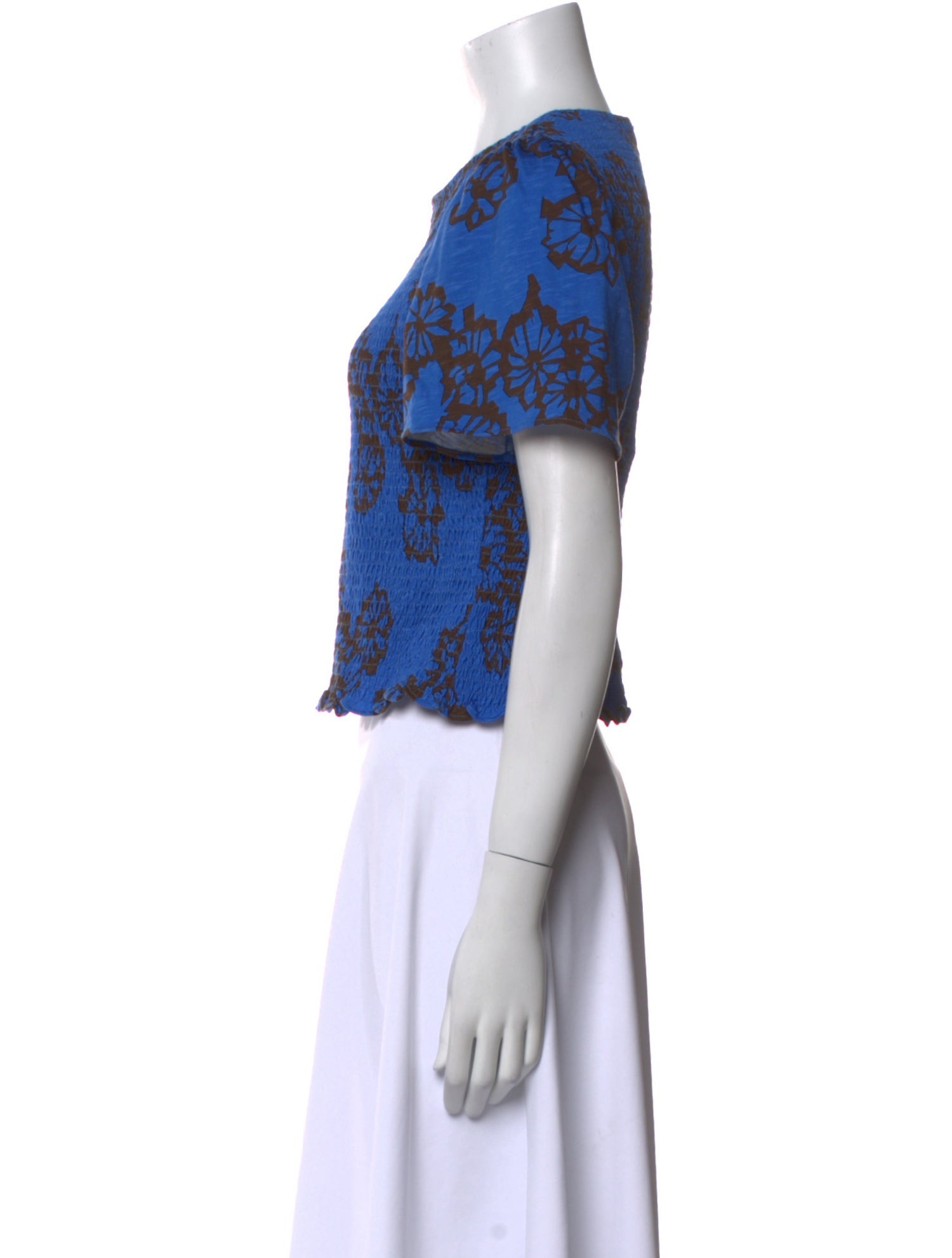 ME+EM Floral Print Crew Neck Crop Top w/ Tags