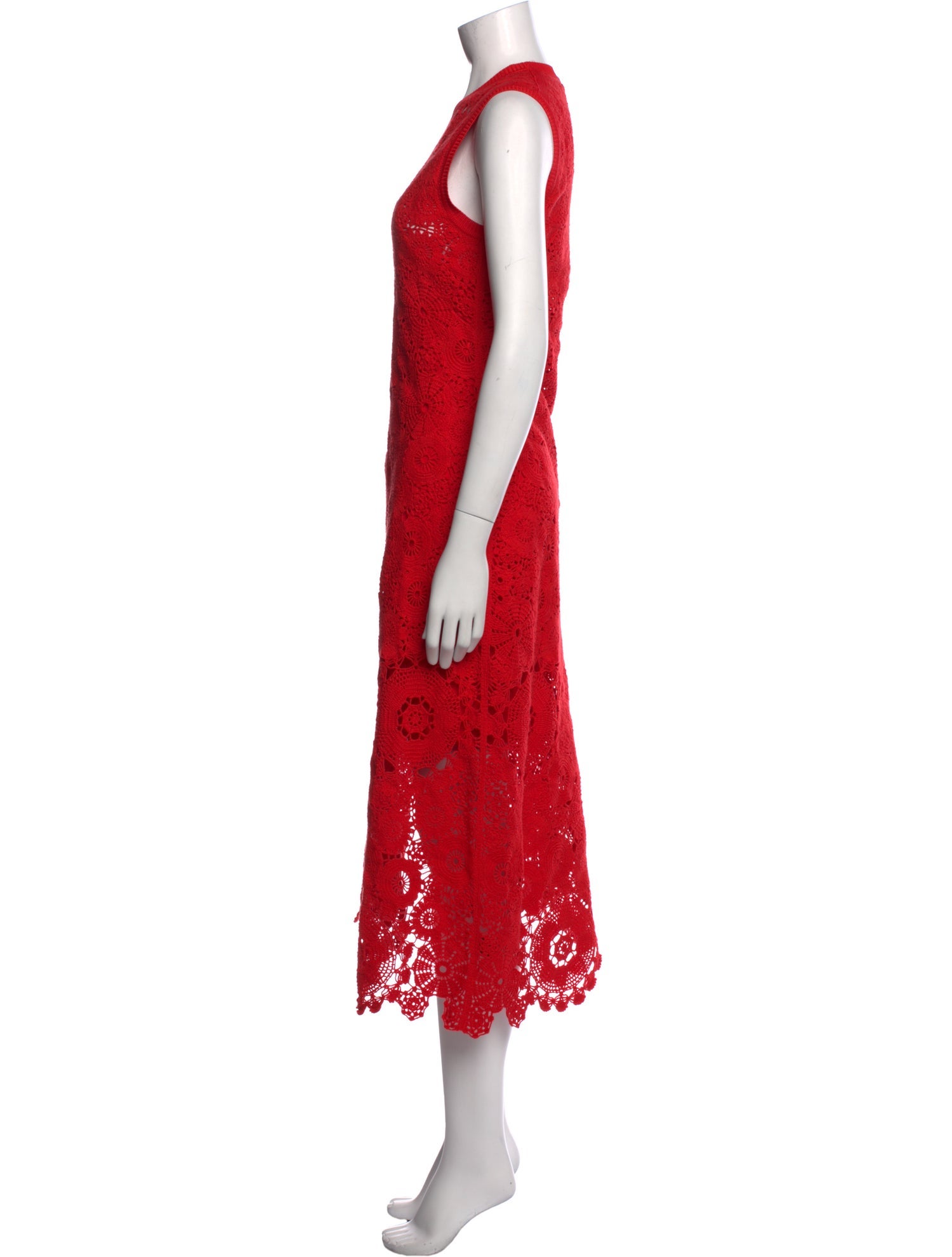 ME+EM Lace Pattern Midi Length Dress