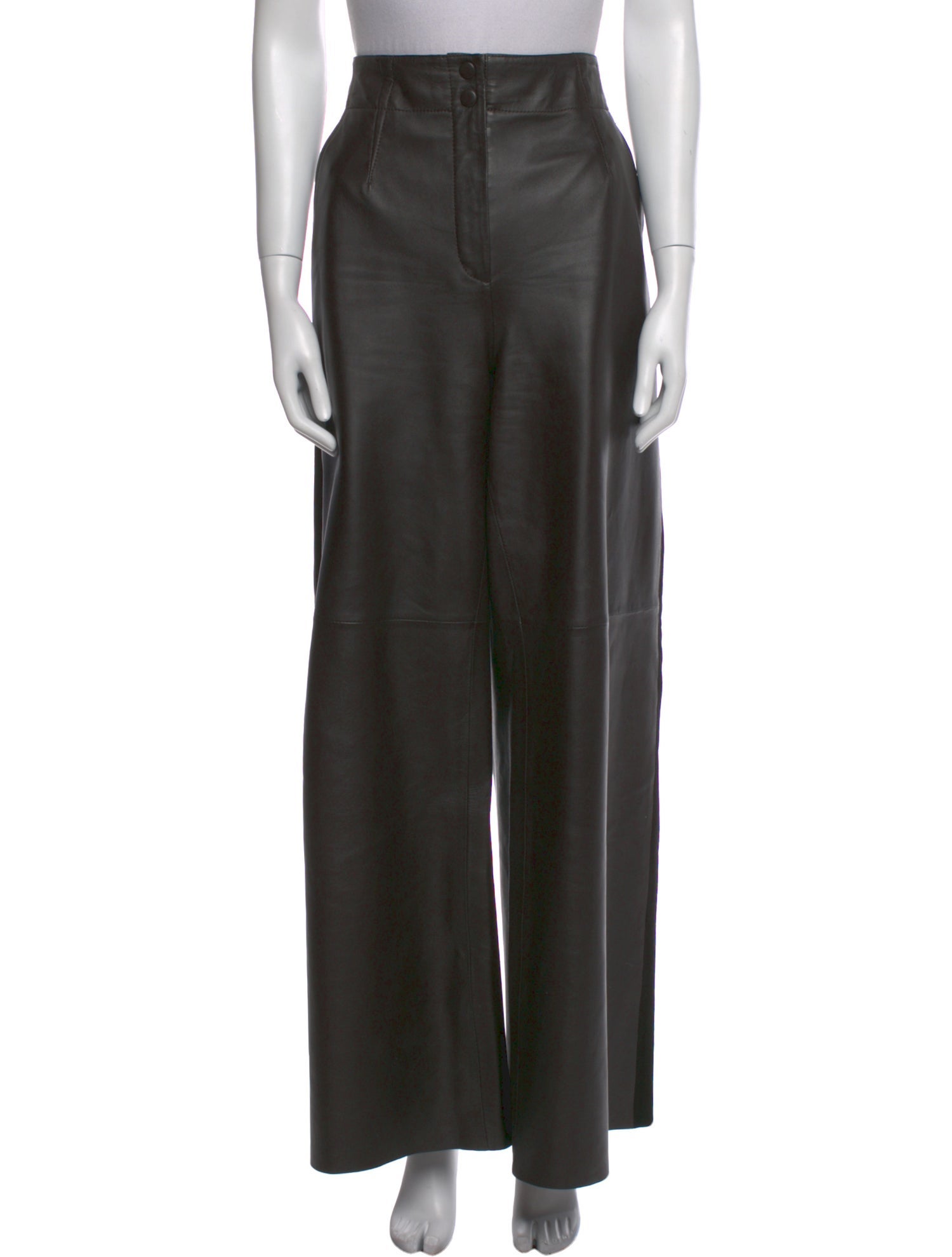 ME+EM Lamb Leather Wide Leg Pants