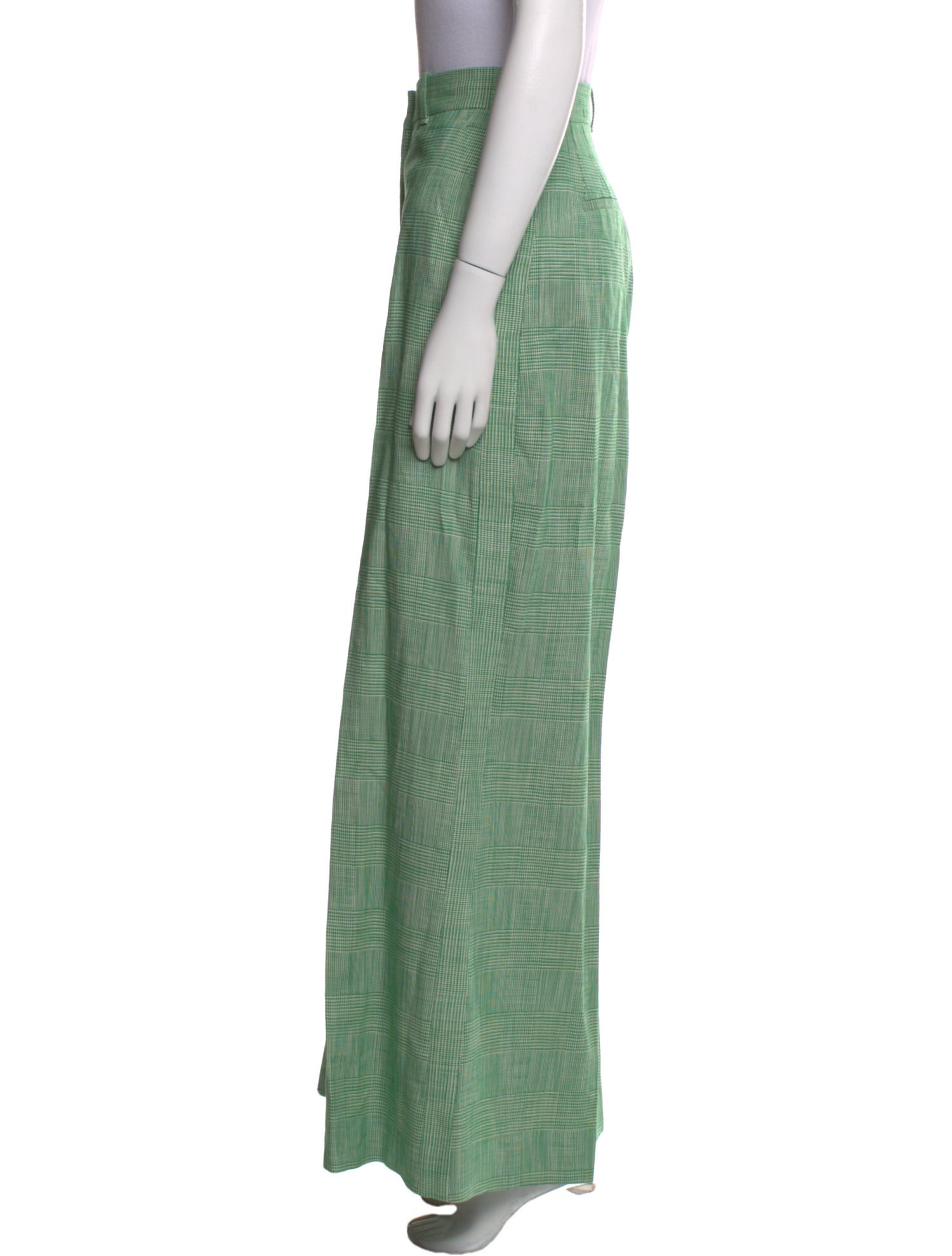 ME+EM Plaid Print Wide Leg Pants