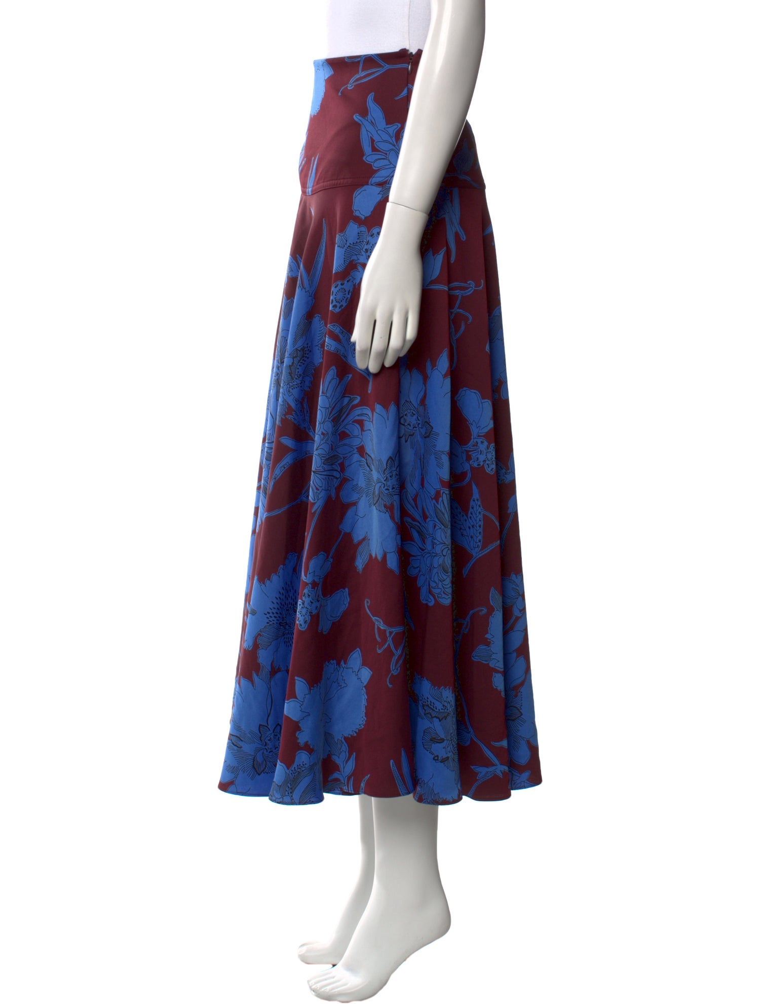 ME+EM Floral Print Midi Length Skirt