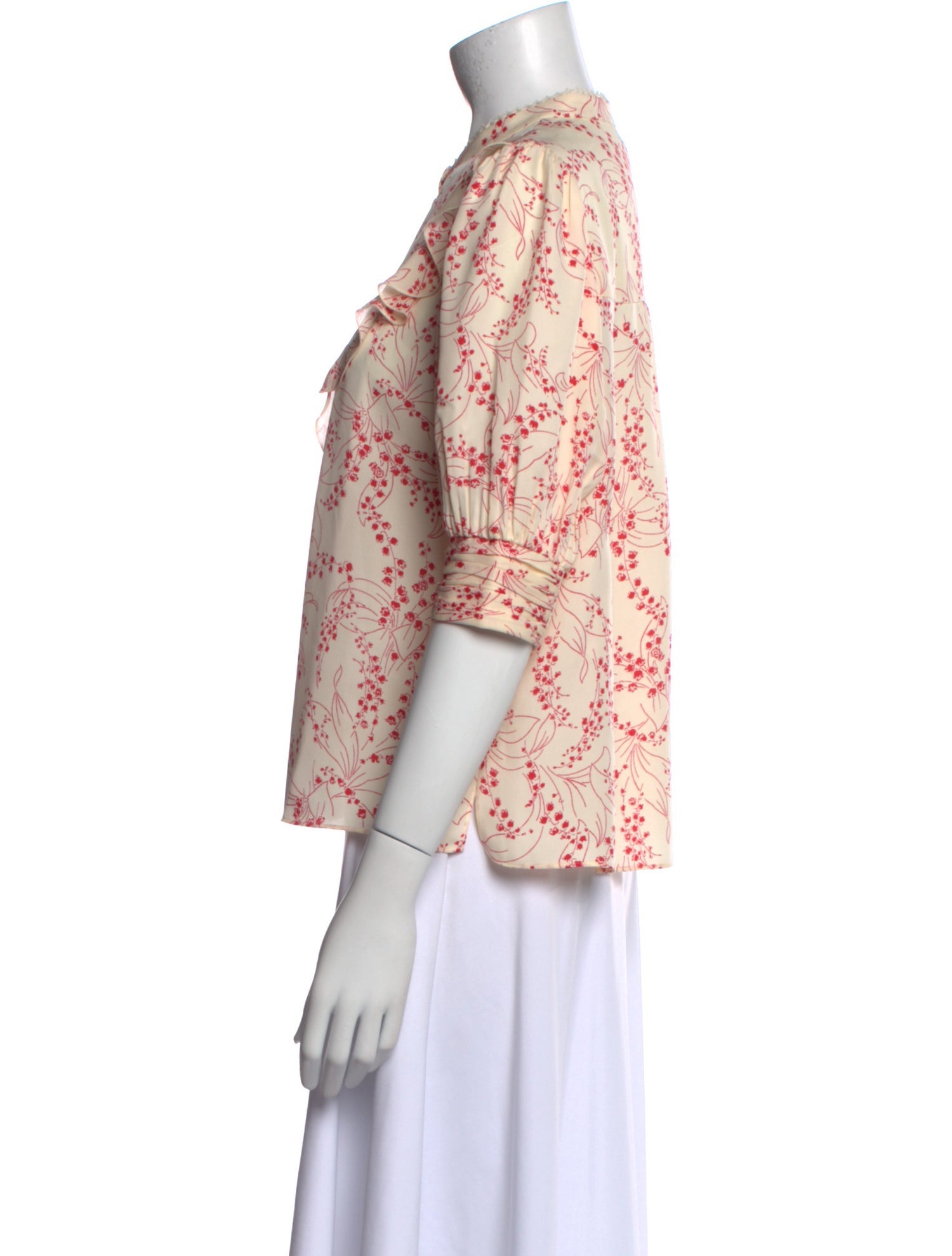 ME+EM Silk Floral Print Blouse