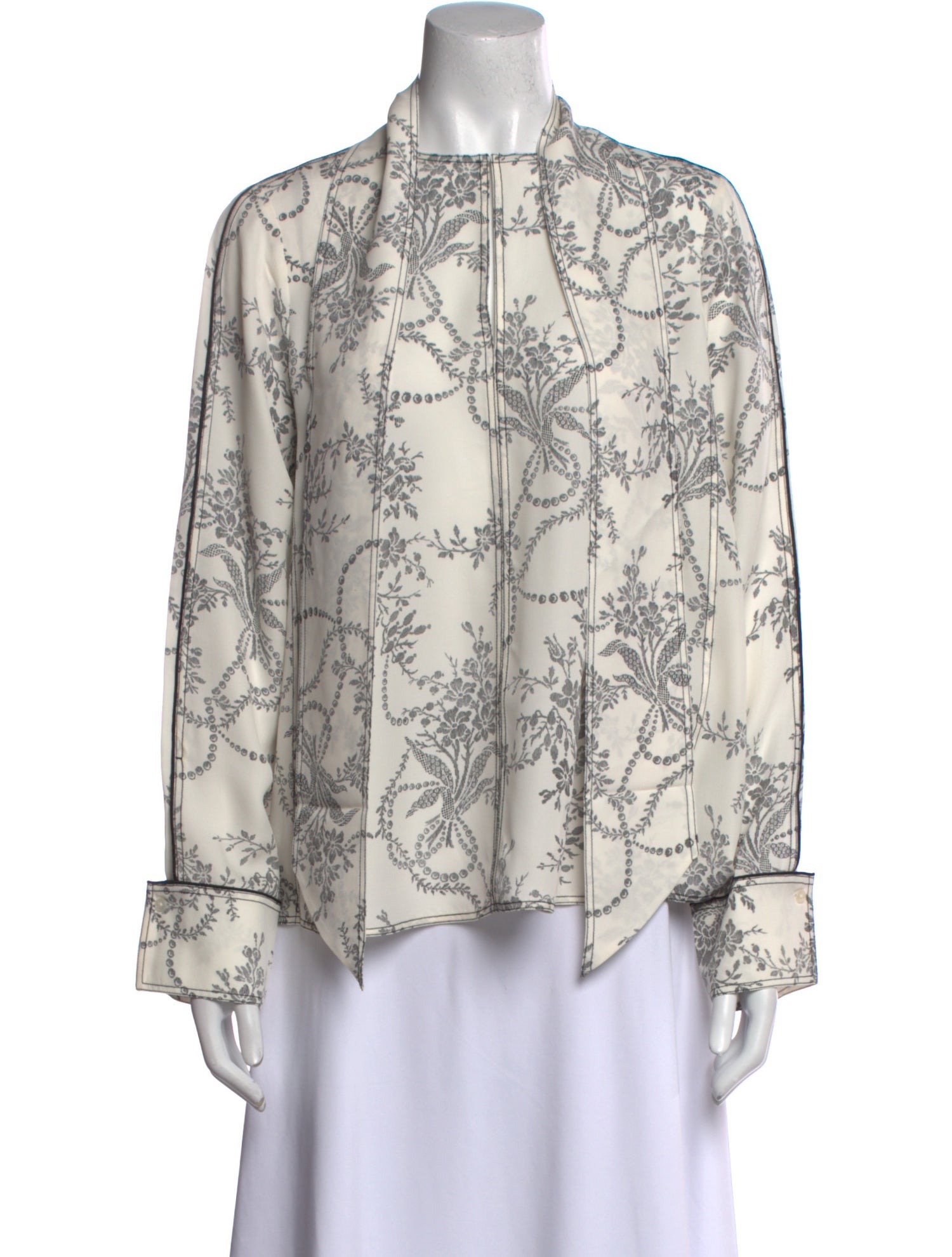 ME+EM Silk Printed Blouse