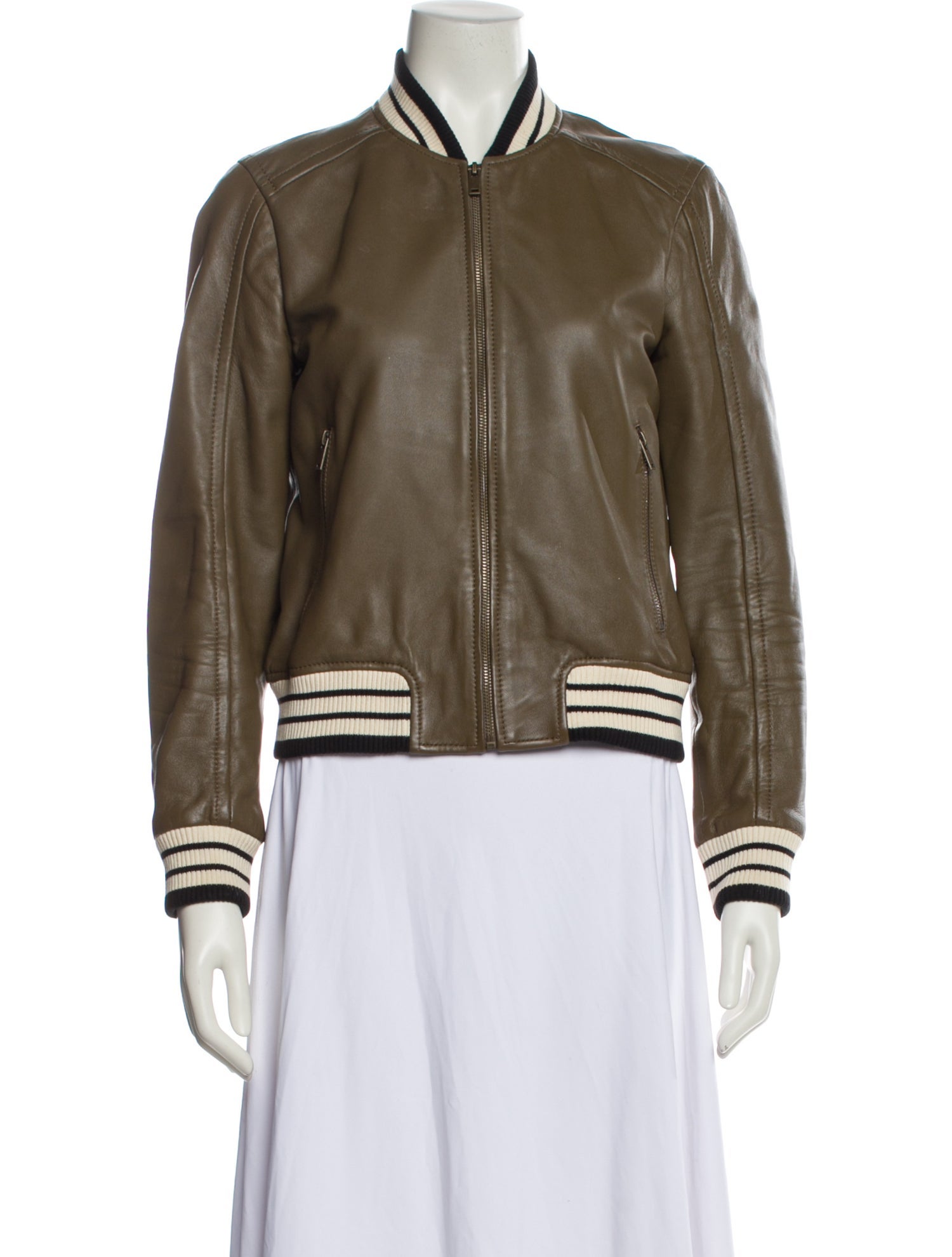 ME+EM Lamb Leather Bomber Jacket