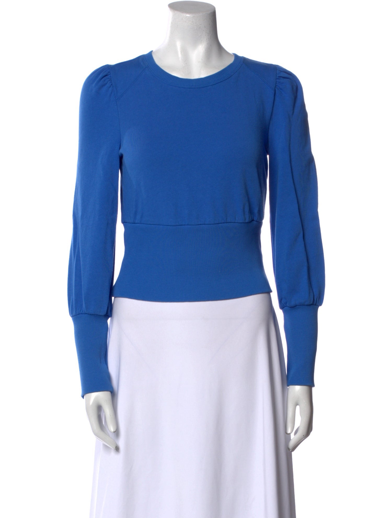 ME+EM Crew Neck Long Sleeve Crop Top