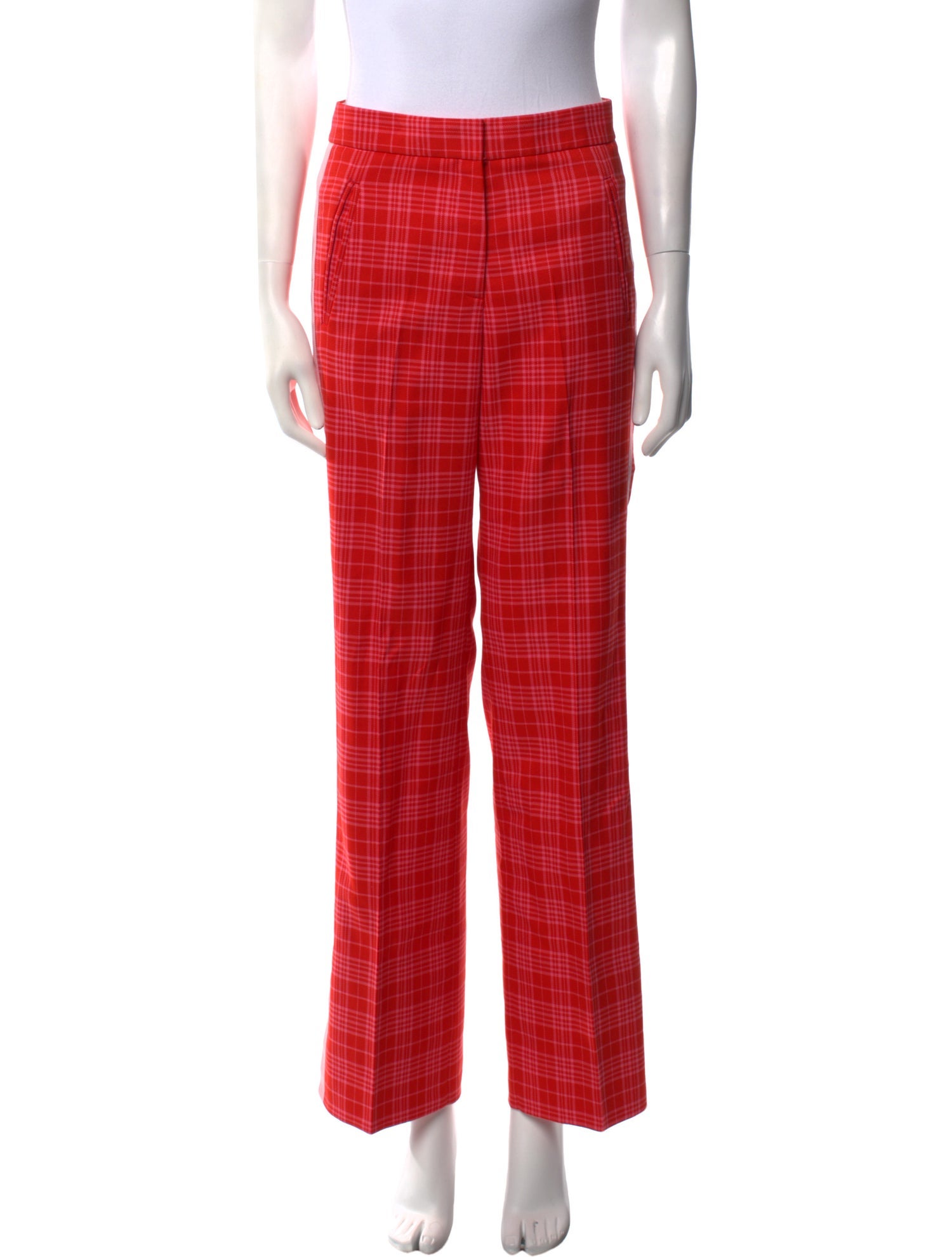 ME+EM Plaid Print Wide Leg Pants