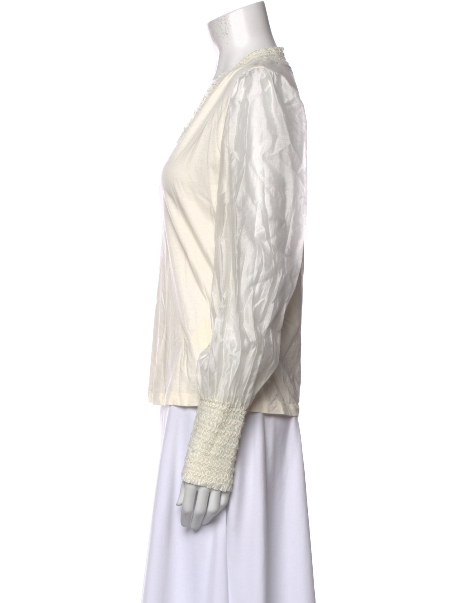 ME+EM V-Neck Long Sleeve Blouse