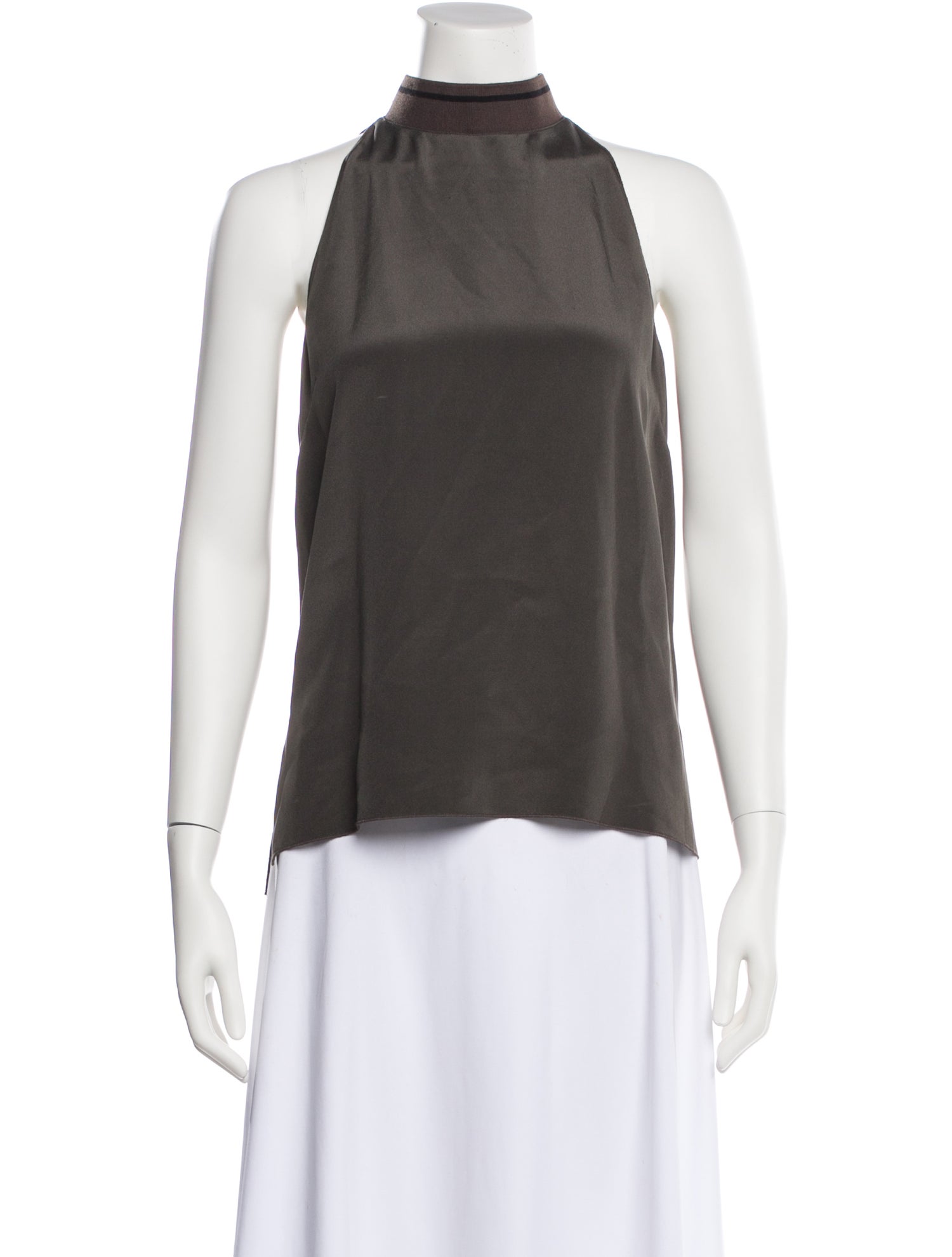 ME+EM Silk Mock Neck Blouse