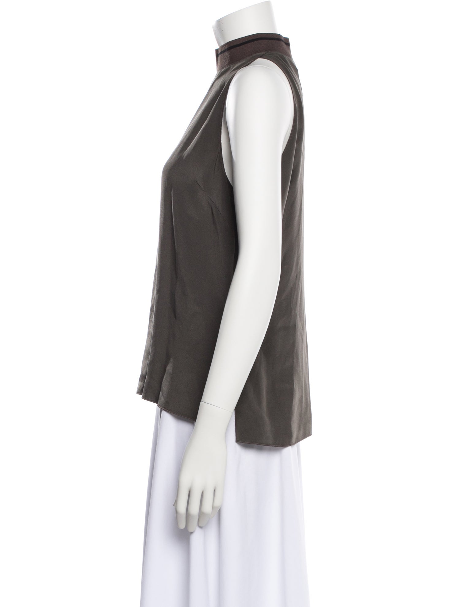 ME+EM Silk Mock Neck Blouse