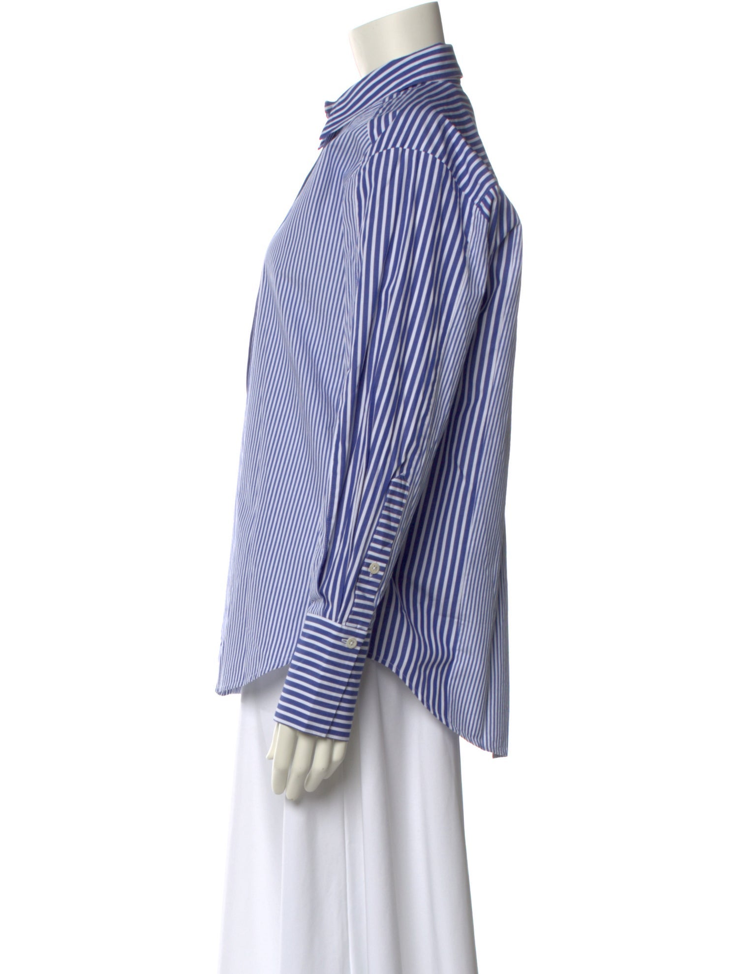 ME+EM Striped Long Sleeve Button-Up Top w/ Tags