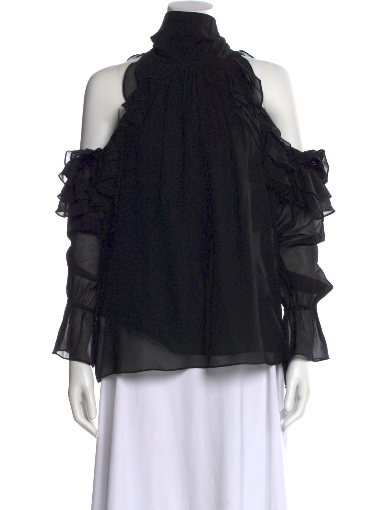 ME+EM Silk Off-The-Shoulder Blouse