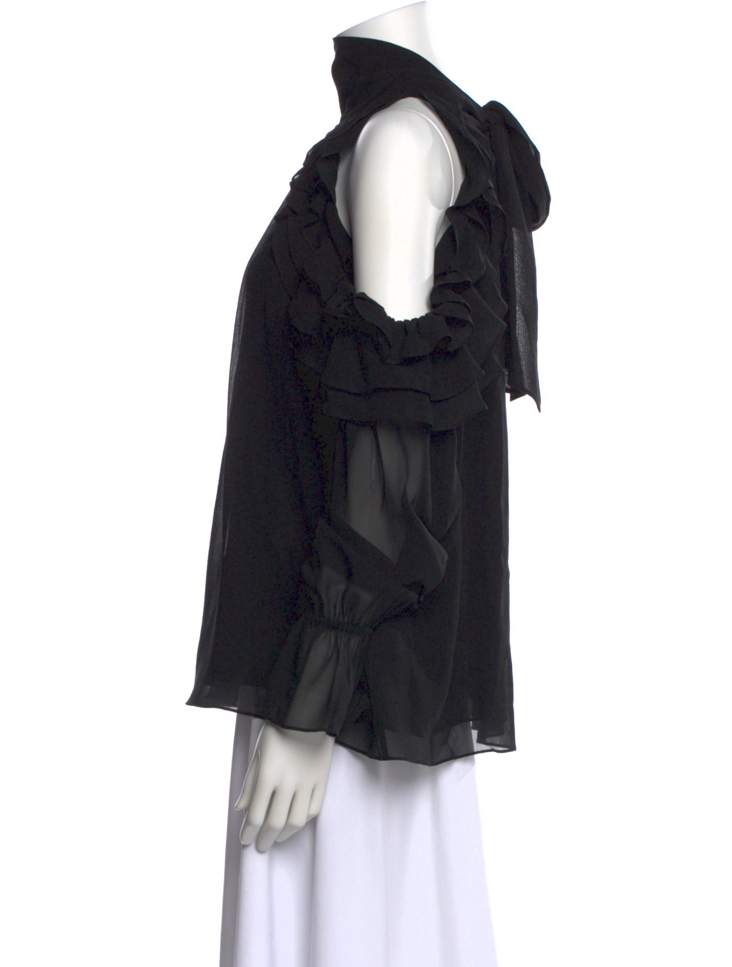 ME+EM Silk Off-The-Shoulder Blouse