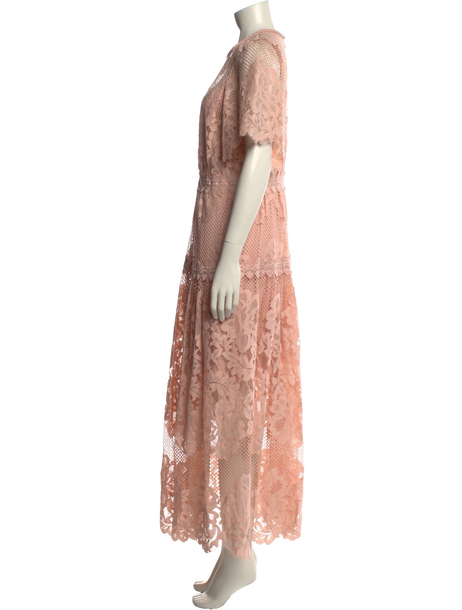 ME+EM Lace Pattern Long Dress