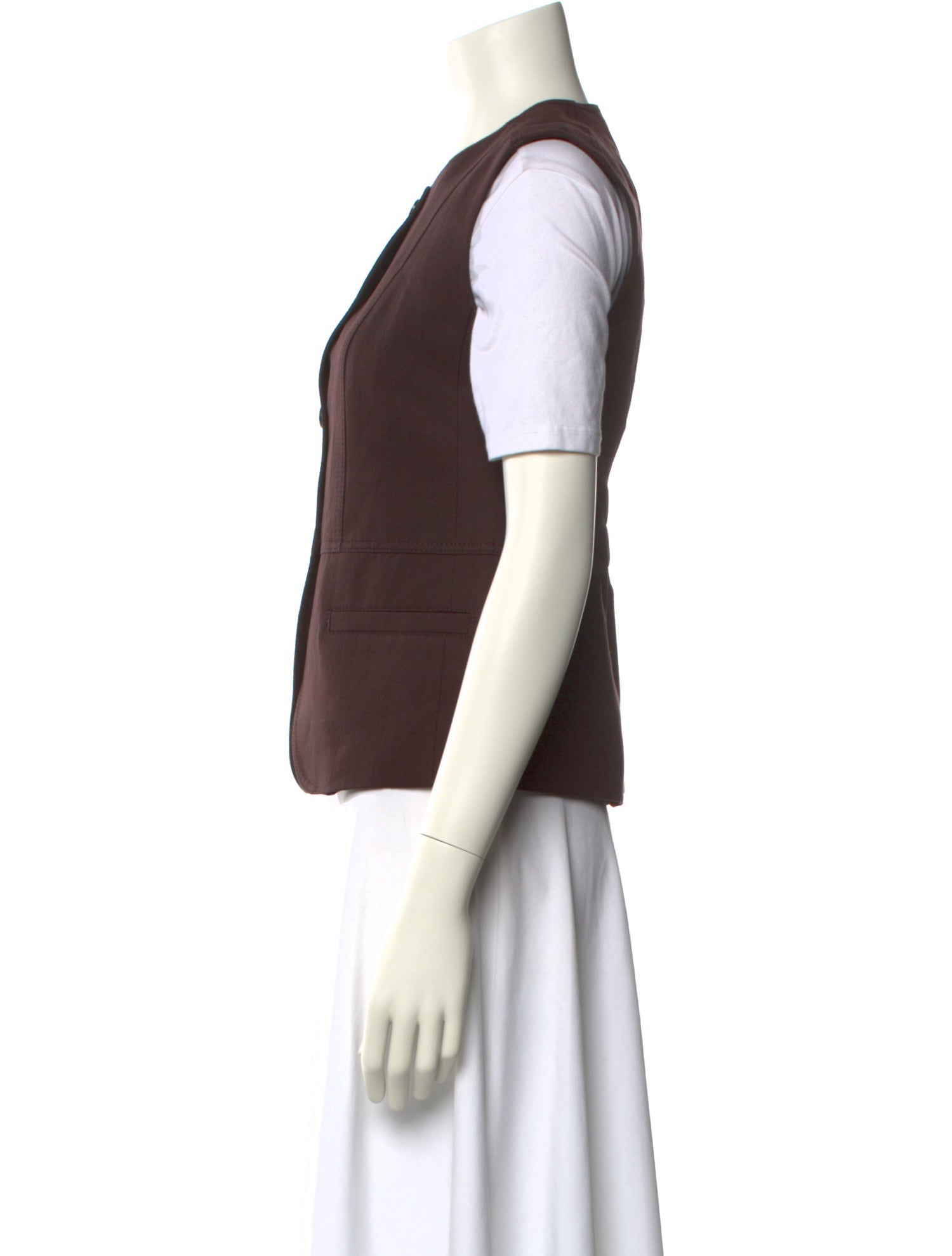 ME+EM Crew Neck Short Sleeve Button-Up Top w/ Tags