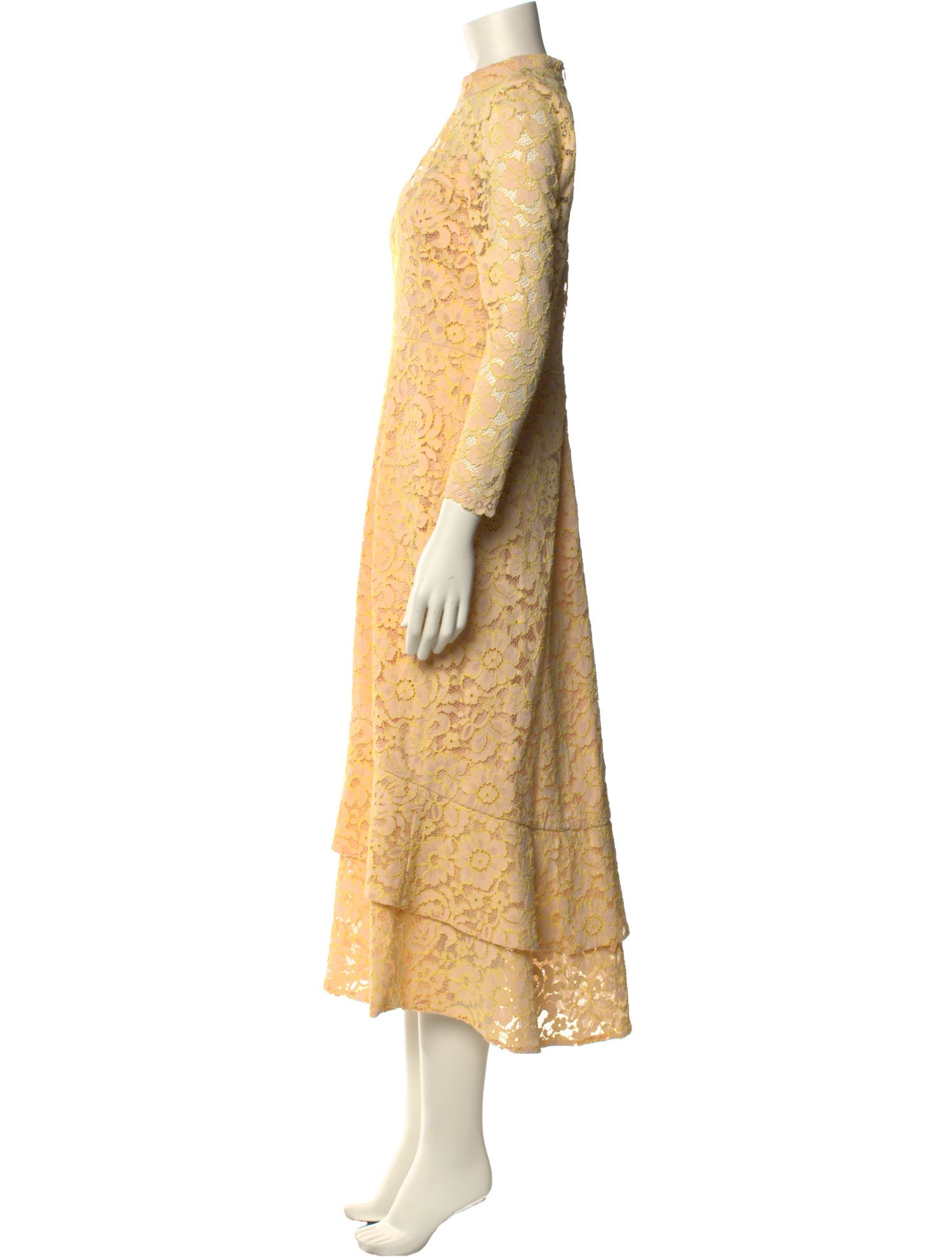 ME+EM Lace Pattern Long Dress