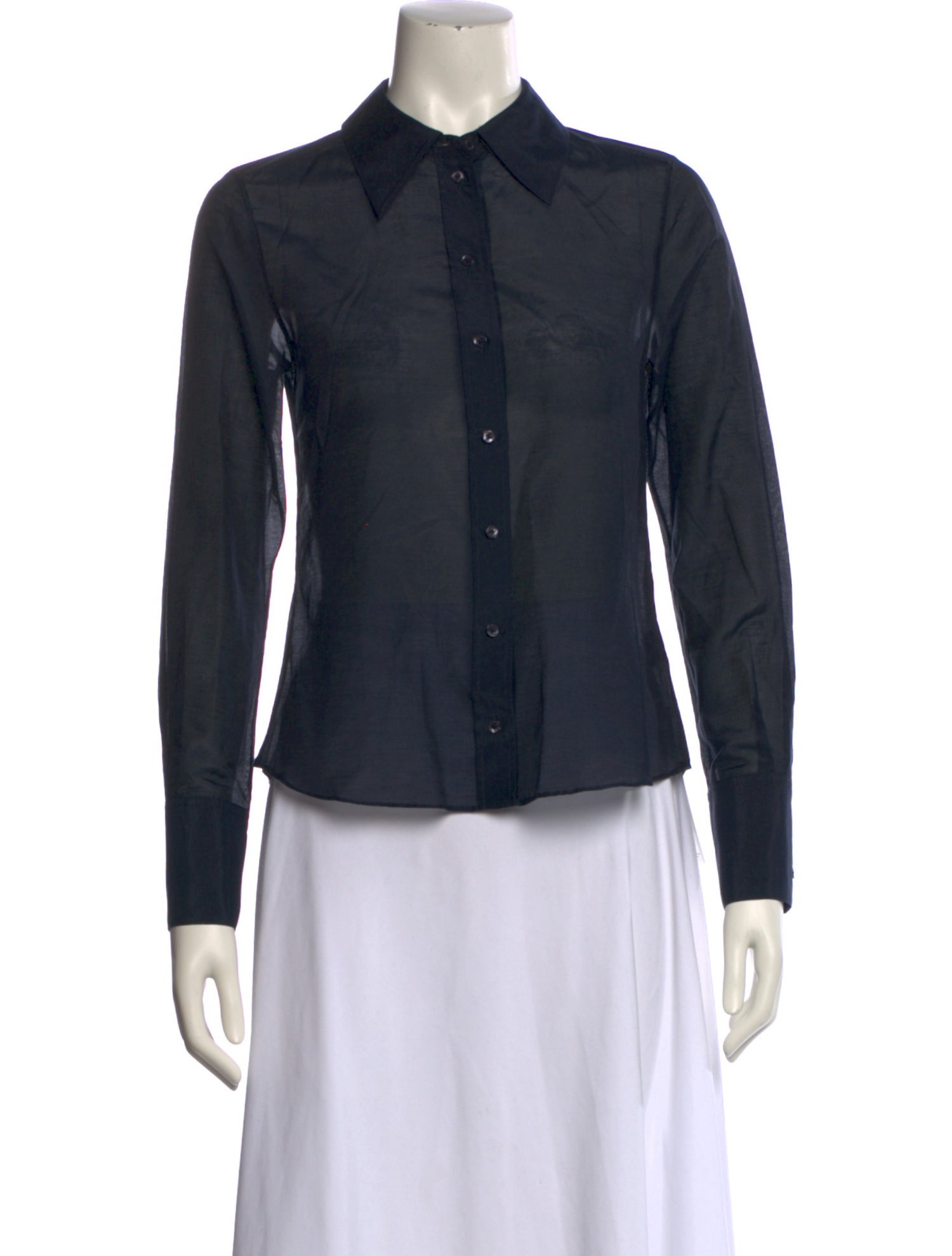 ME+EM Long Sleeve Button-Up Top