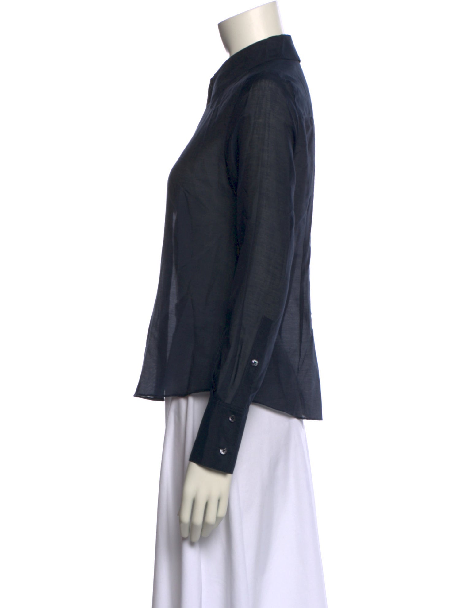 ME+EM Long Sleeve Button-Up Top