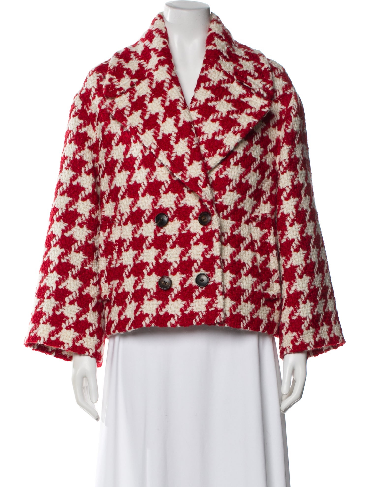 ME+EM Wool Houndstooth Print Blazer