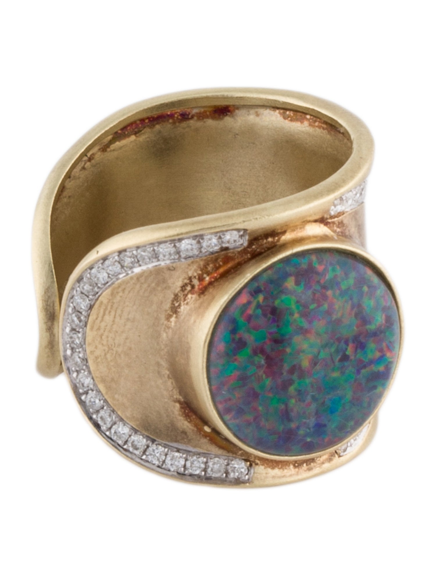 Meira T 14K 3.13ct Opal & Diamond Ring
