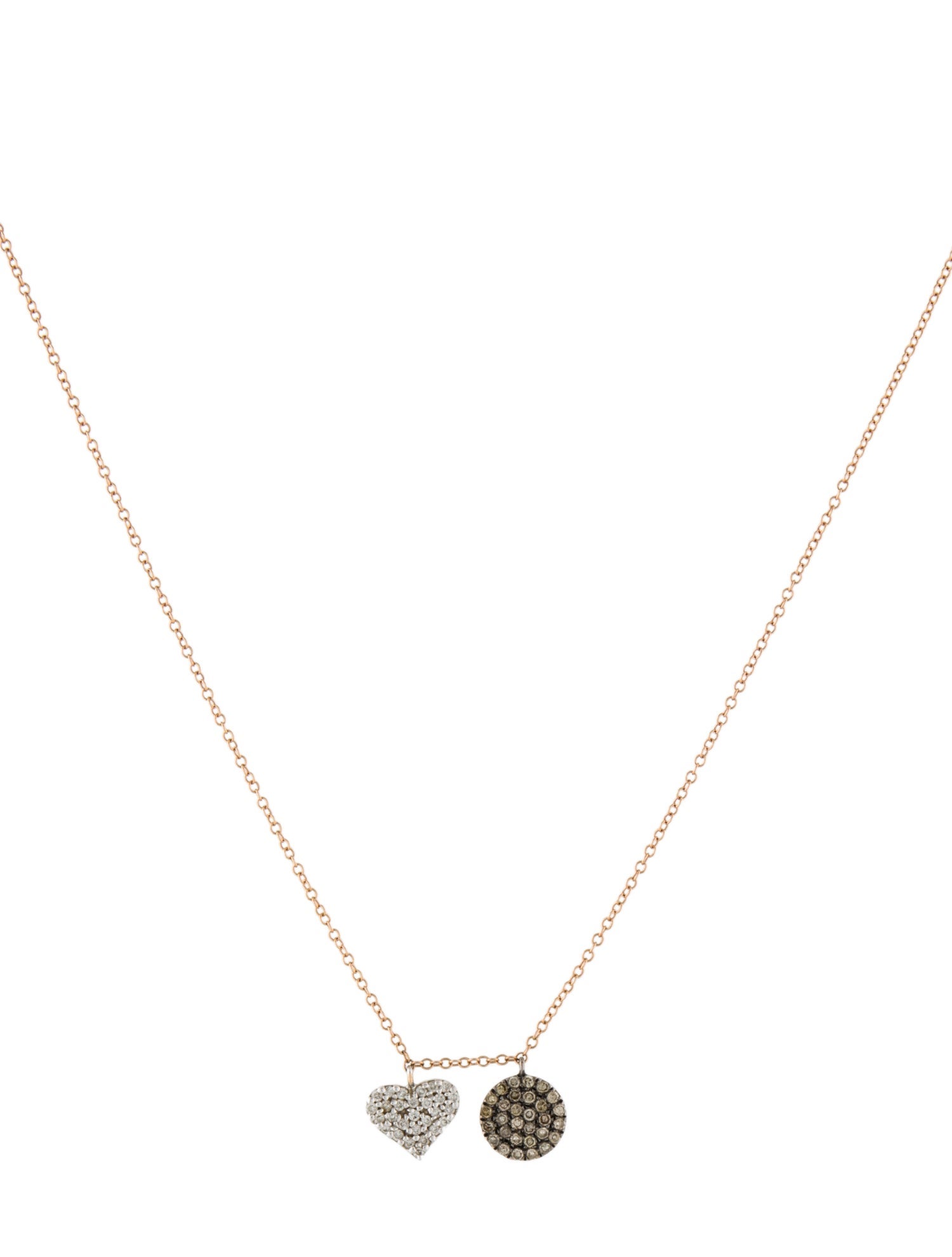 Meira T 14K Diamond Heart & Circle Pendant Necklace